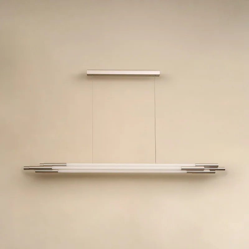 ORG LED hanglamp, lengte 160 cm, nikkelkleurig - DCW - Eetkamer - Designer - Aluminium by DCW éditions – product photo