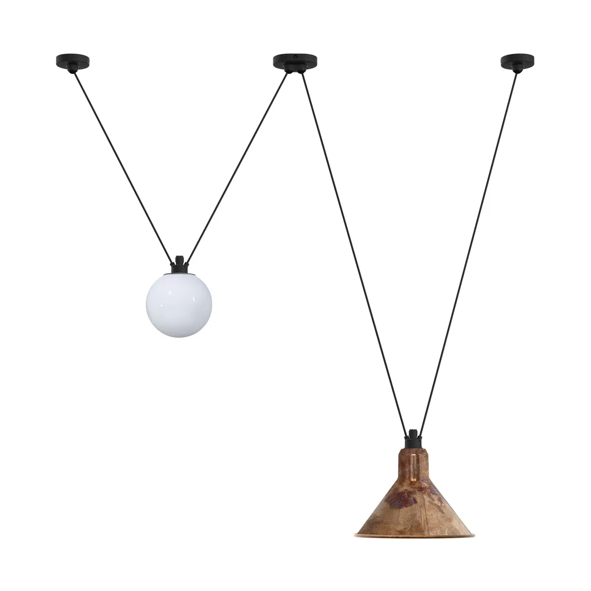 Pendelleuchte Acrobate - Metall - bemalter Stahl - Designer Bernard-Albin Gras by DCW éditions – product photo