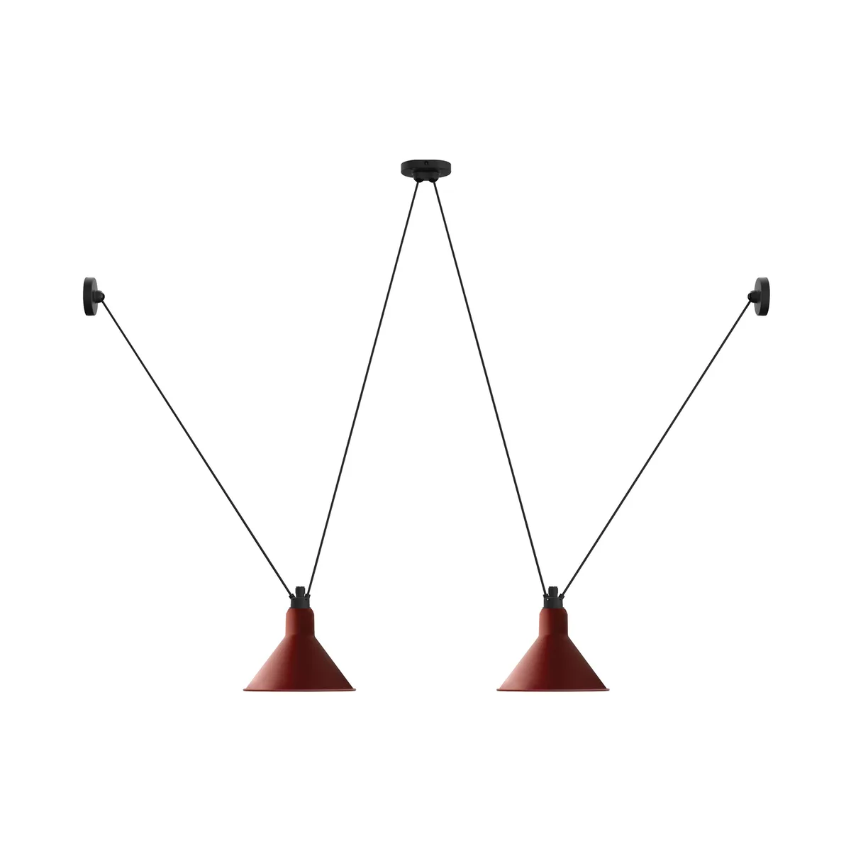 Pendelleuchte Acrobate - Rot - bemalter Stahl - Designer Bernard-Albin Gras de DCW éditions – photo du produit