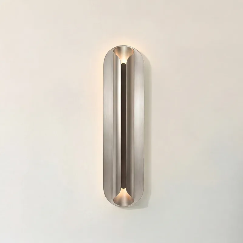 Rosalie LED-Wandleuchte, Höhe 60 cm, nickelfarben - DCW - Flurbereich - Modern - Aluminium de DCW éditions – photo du produit