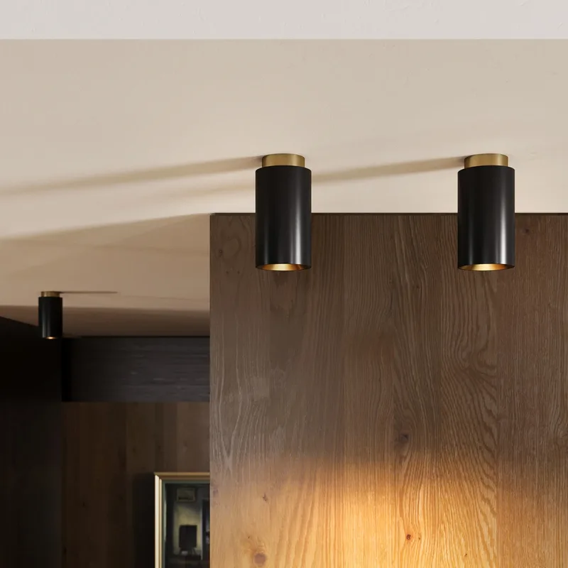Tobo C85 plafondlamp, zwart, staal, GU10 - DCW - Woonkamer - Designer - Metaal - 1 lamp by DCW éditions – product photo