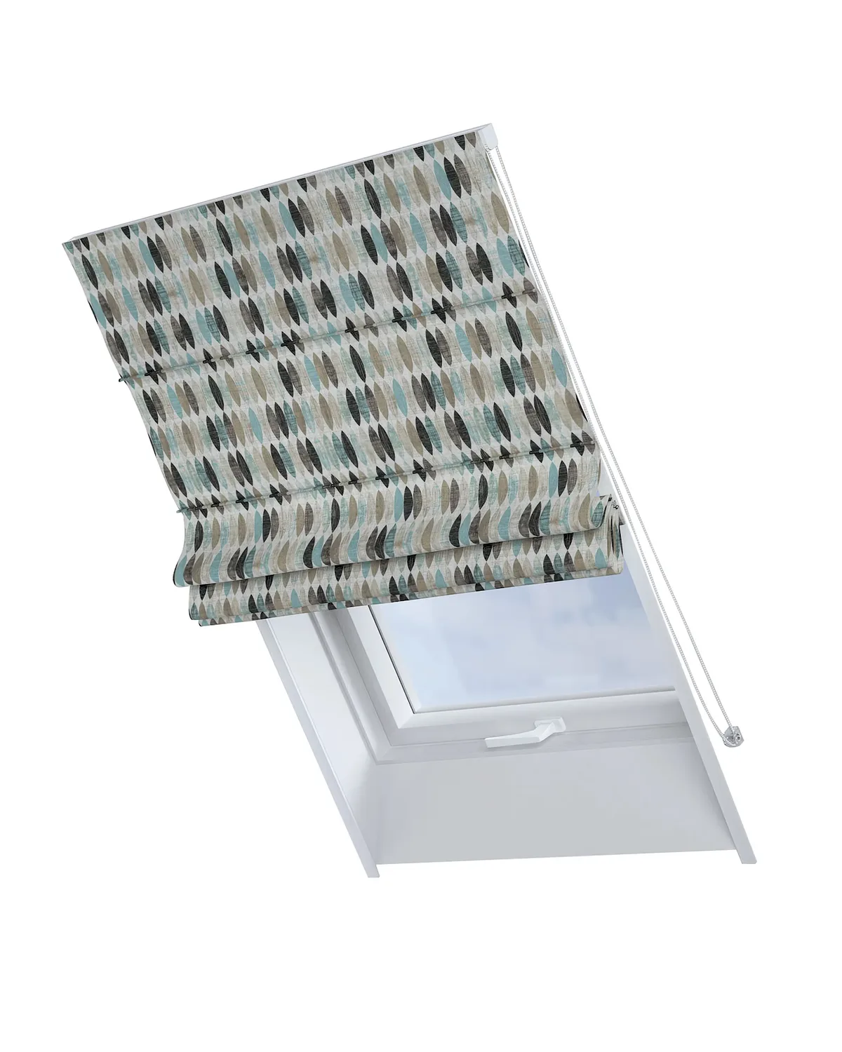 Dachfenster-Raffrollo Rimini Farbe beige Stoff gemustert de Dekoria – photo du produit