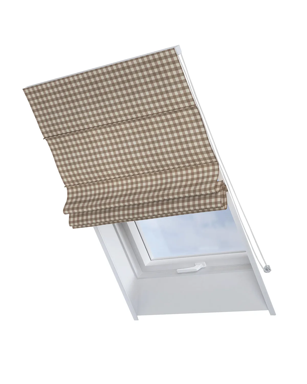 Dachfenster-Raffrollo Rimini Farbe beige Stoff gemustert de Dekoria – photo du produit