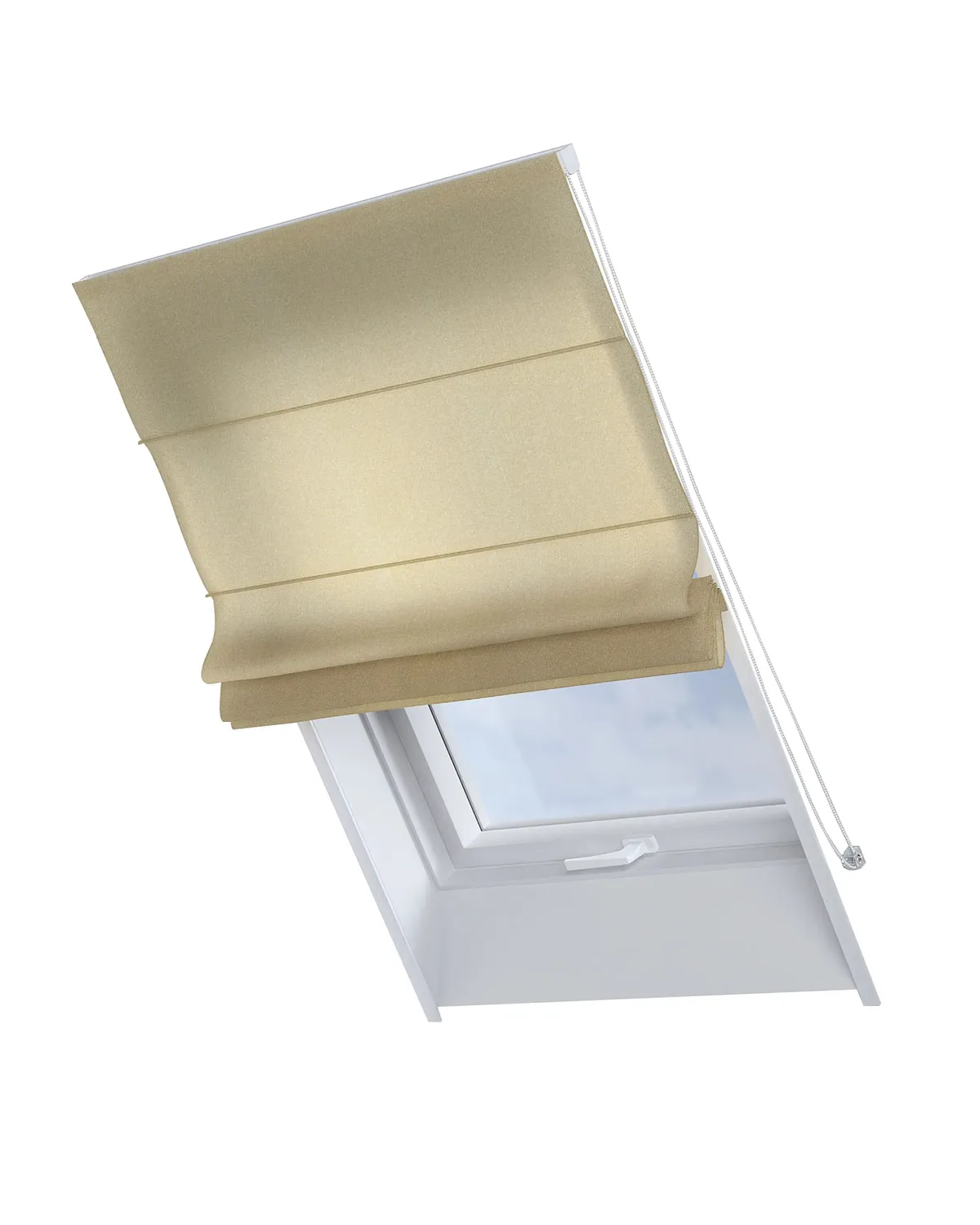 Dachfenster-Raffrollo Rimini Farbe beige Stoff halbtransparent, glänzend, strukturiert de Dekoria – photo du produit