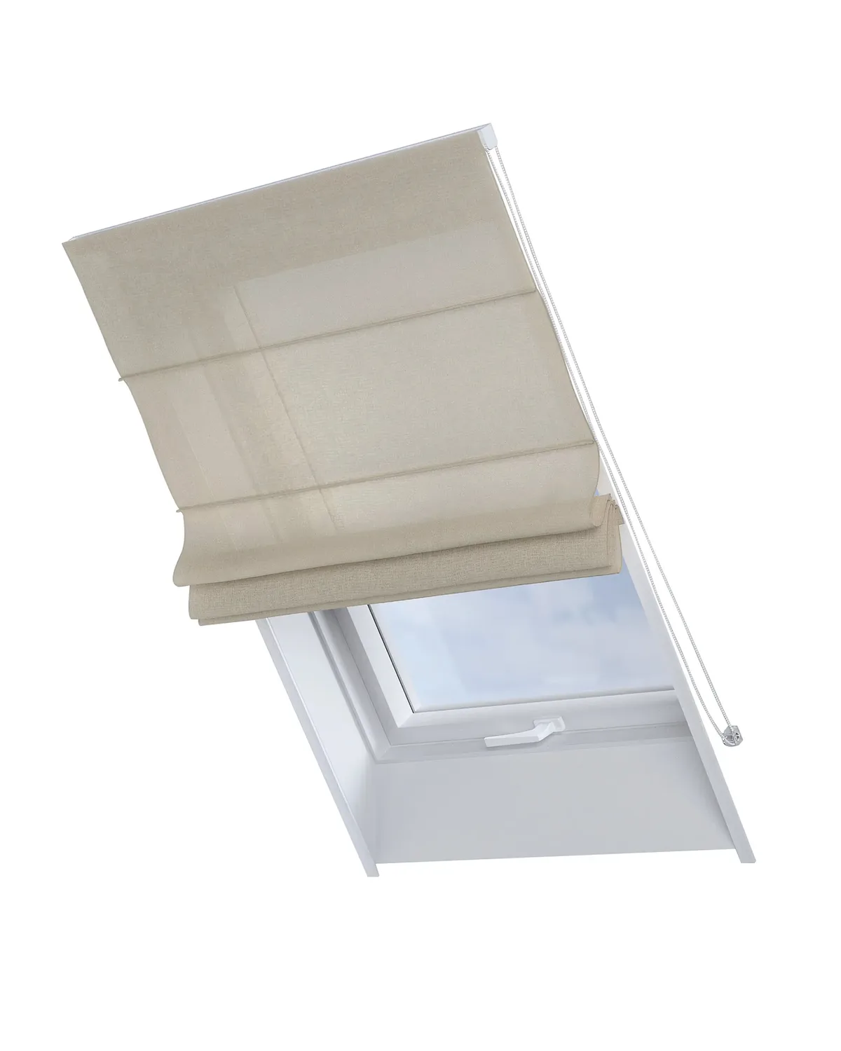 Dachfenster-Raffrollo Rimini Farbe beige Stoff halbtransparent, strukturiert de Dekoria – photo du produit