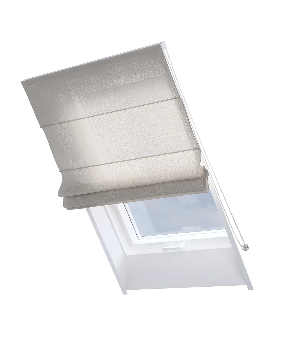 Dachfenster-Raffrollo Rimini Farbe beige Stoff halbtransparent, strukturiert de Dekoria – photo du produit
