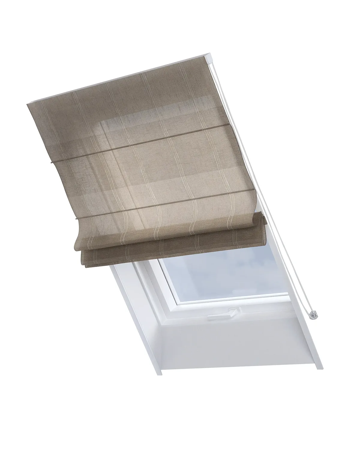 Dachfenster-Raffrollo Rimini Farbe beige Stoff halbtransparent, strukturiert, gemustert de Dekoria – photo du produit