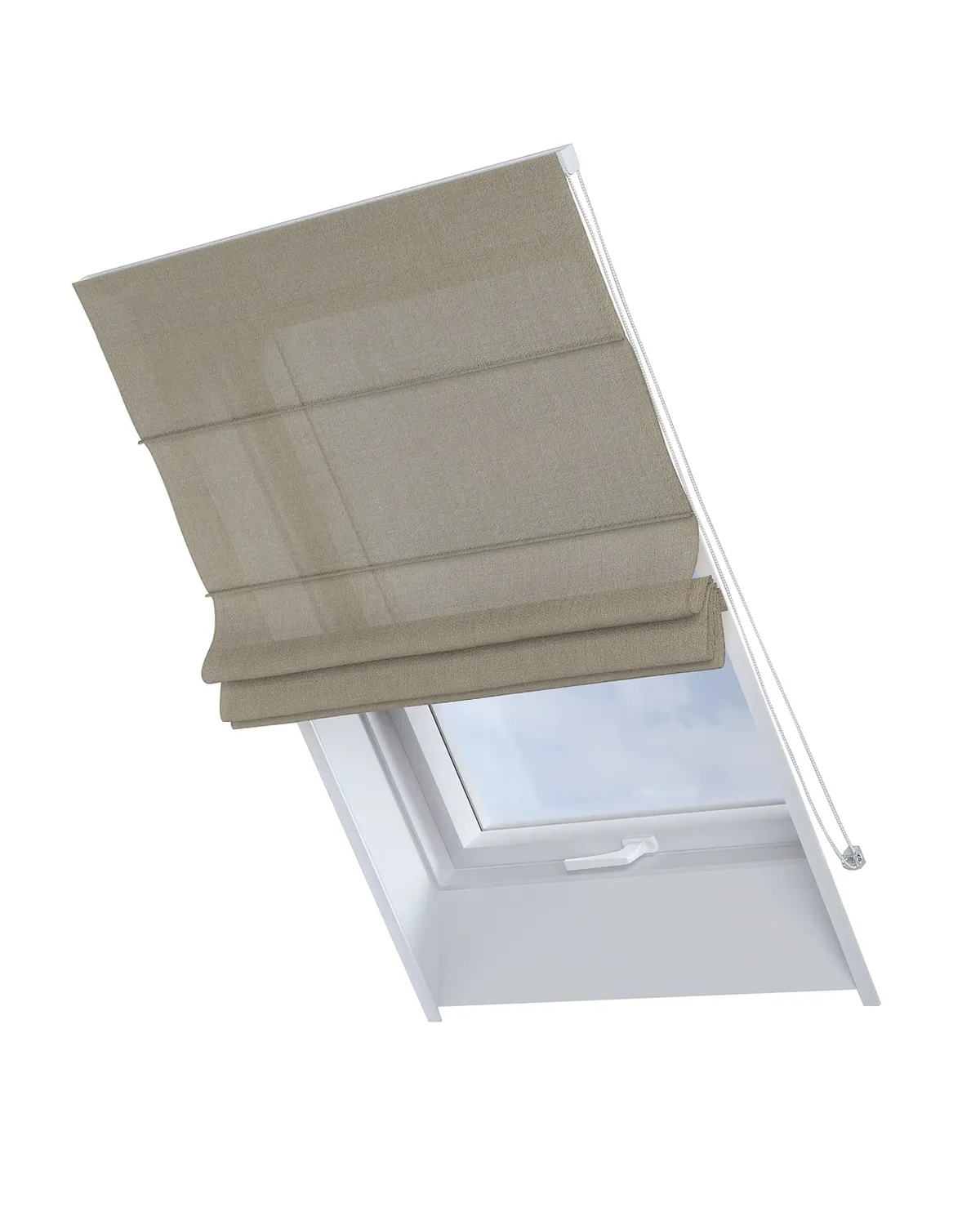 Dachfenster-Raffrollo Rimini Farbe beige Stoff halbtransparent, glänzend, strukturiert de Dekoria – photo du produit