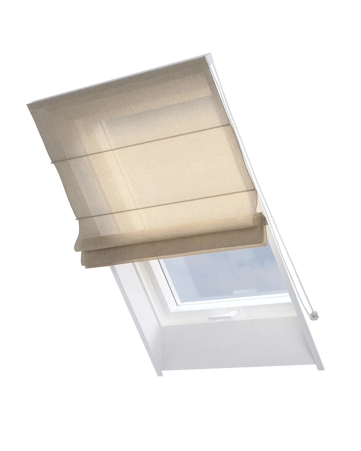 Dachfenster-Raffrollo Rimini Farbe beige Stoff halbtransparent, strukturiert de Dekoria – photo du produit