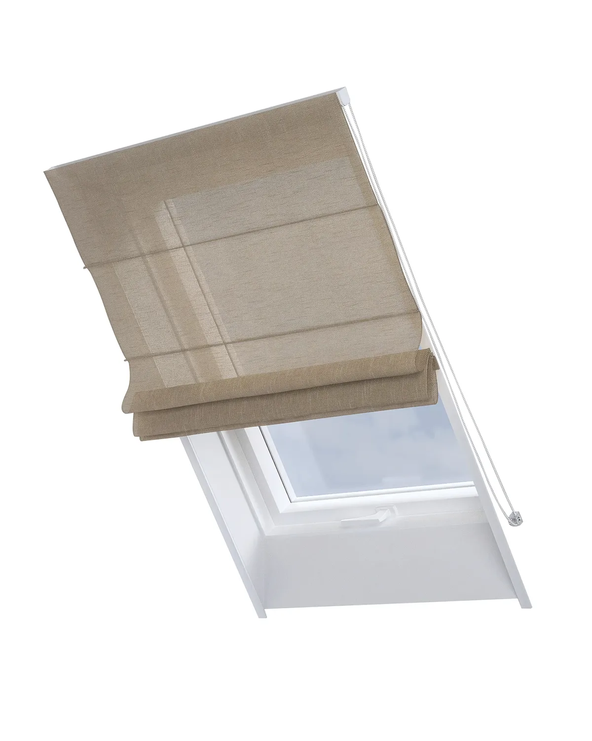 Dachfenster-Raffrollo Rimini Farbe beige Stoff halbtransparent, strukturiert de Dekoria – photo du produit