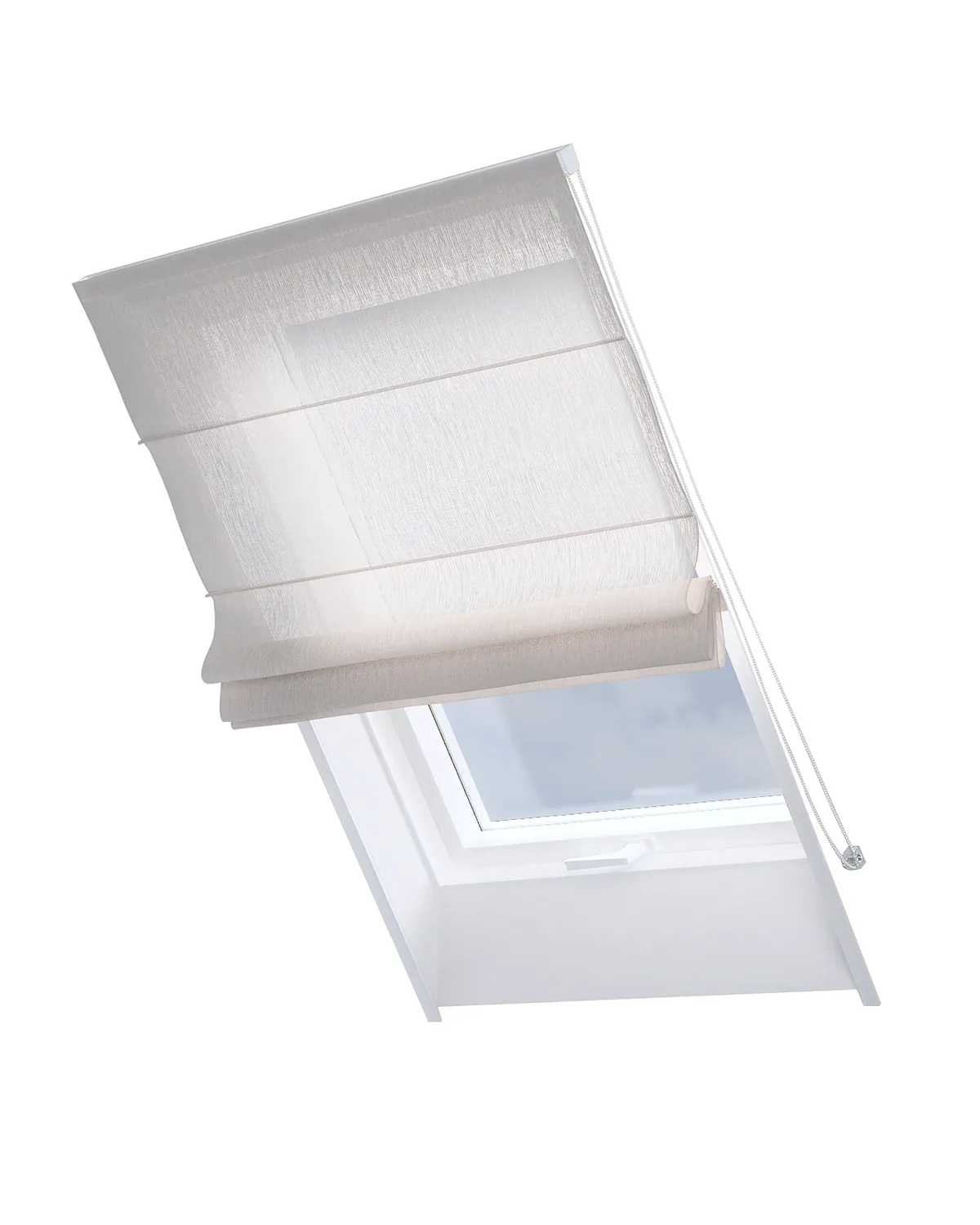 Dachfenster-Raffrollo Rimini Farbe beige Stoff halbtransparent, strukturiert de Dekoria – photo du produit