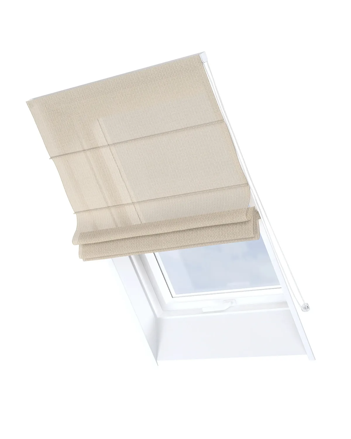 Dachfenster-Raffrollo Rimini Farbe beige Stoff strukturiert de Dekoria – photo du produit