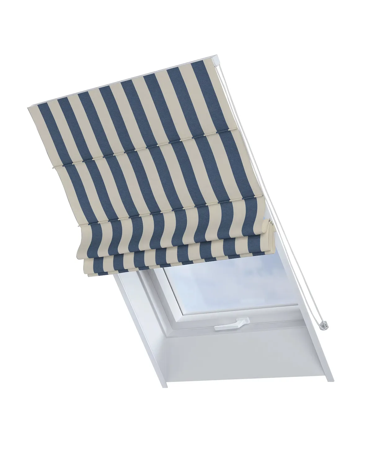 Dachfenster-Raffrollo Rimini Farbe blau Stoff gemustert de Dekoria – photo du produit