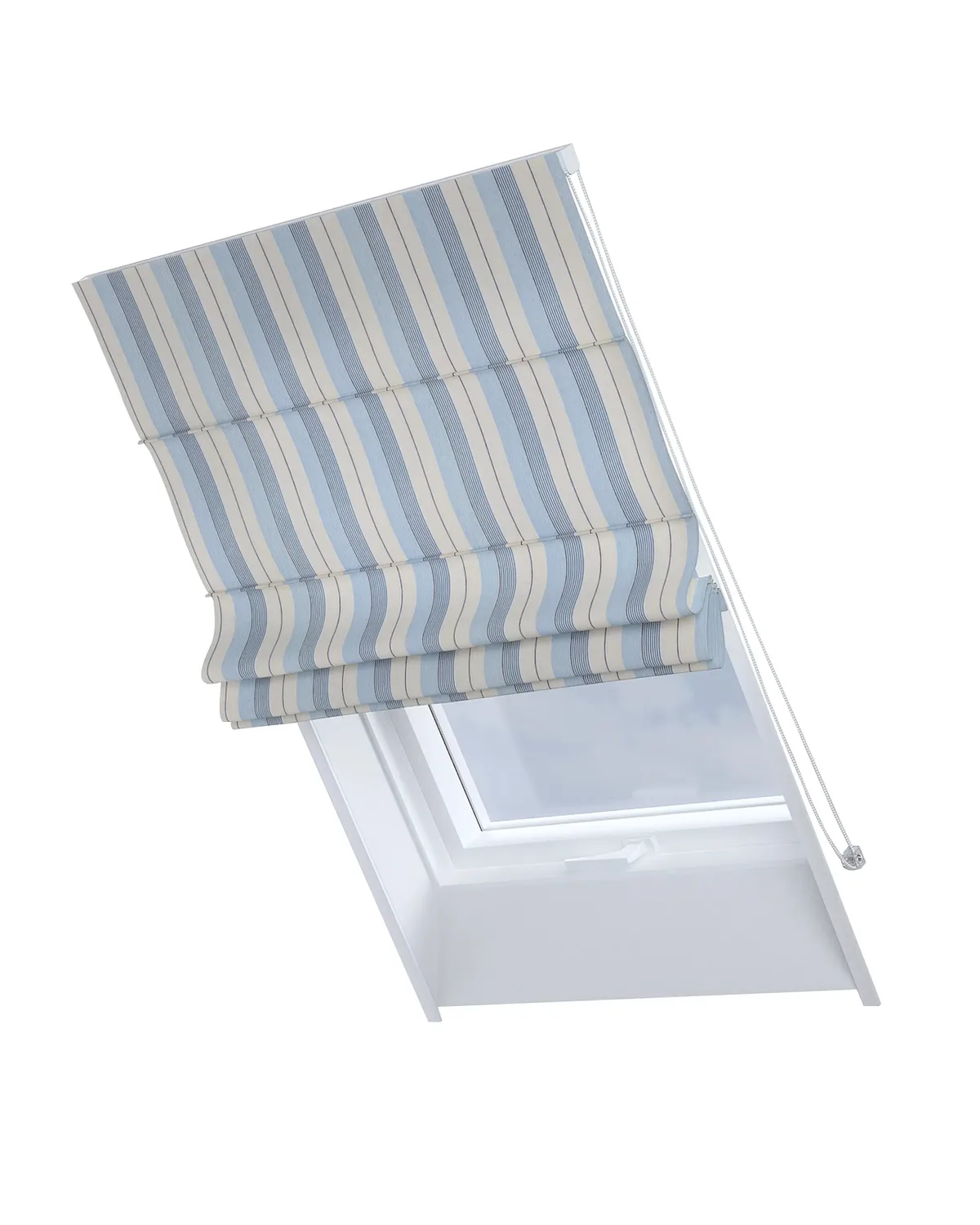 Dachfenster-Raffrollo Rimini Farbe blau Stoff strukturiert, gemustert de Dekoria – photo du produit