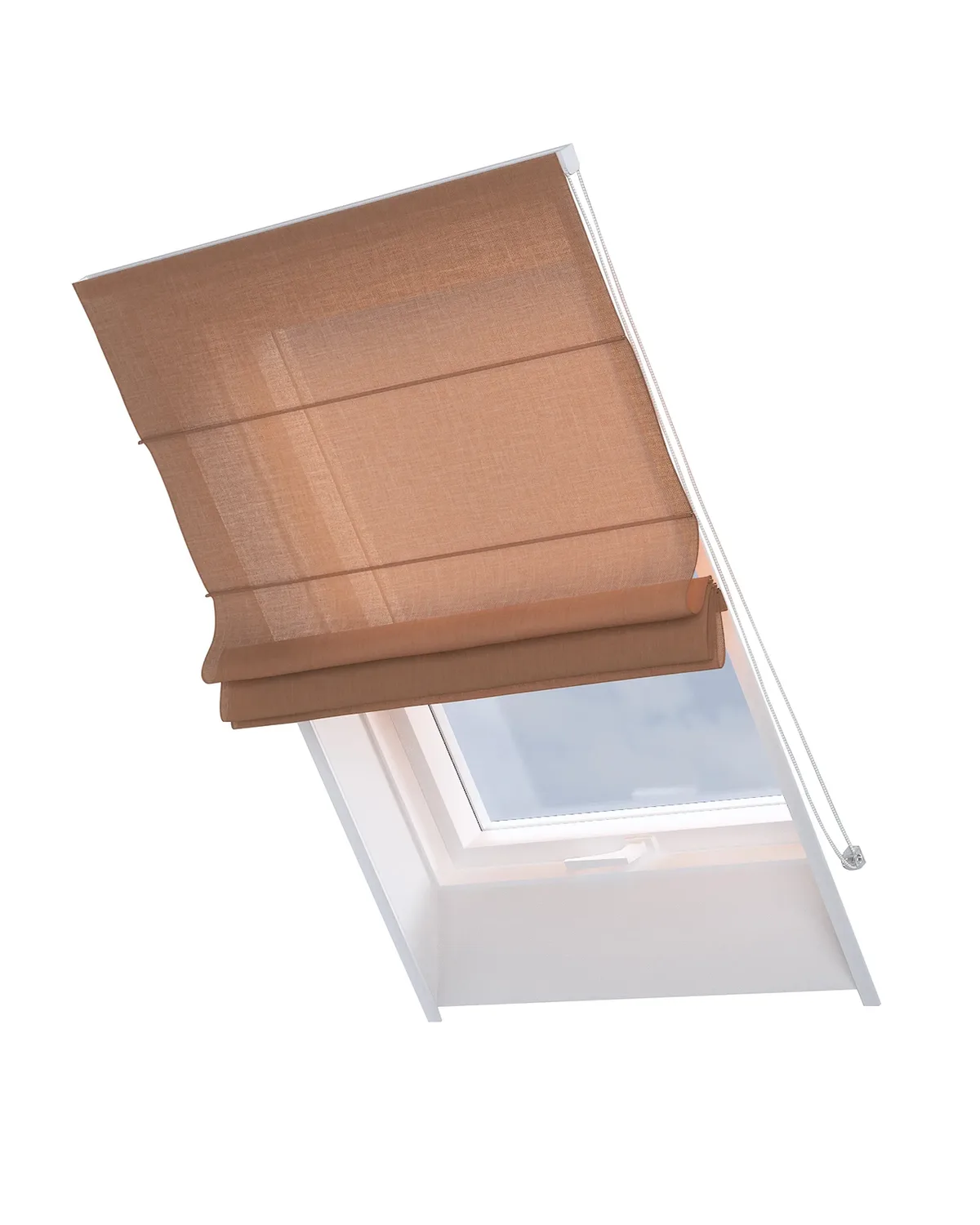 Dachfenster-Raffrollo Rimini Farbe braun Stoff strukturiert de Dekoria – photo du produit
