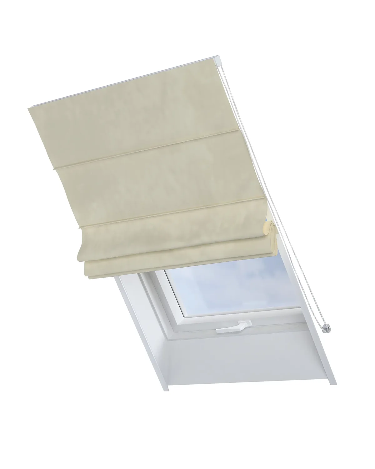 Dachfenster-Raffrollo Rimini Farbe creme Stoff glänzend, samt de Dekoria – photo du produit