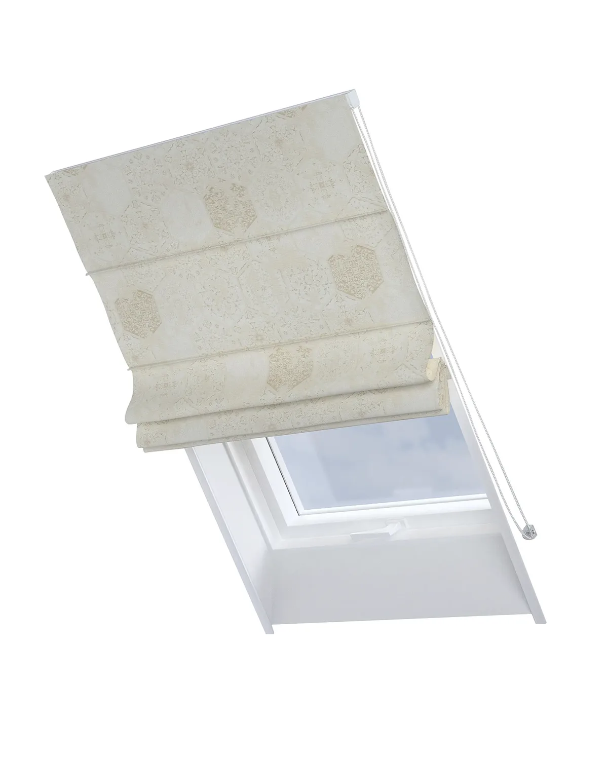 Dachfenster-Raffrollo Rimini Farbe creme Stoff glänzend, strukturiert, gemustert de Dekoria – photo du produit