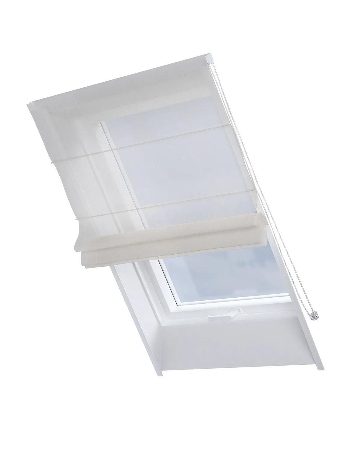 Dachfenster-Raffrollo Rimini Farbe creme Stoff halbtransparent, strukturiert, gemustert de Dekoria – photo du produit