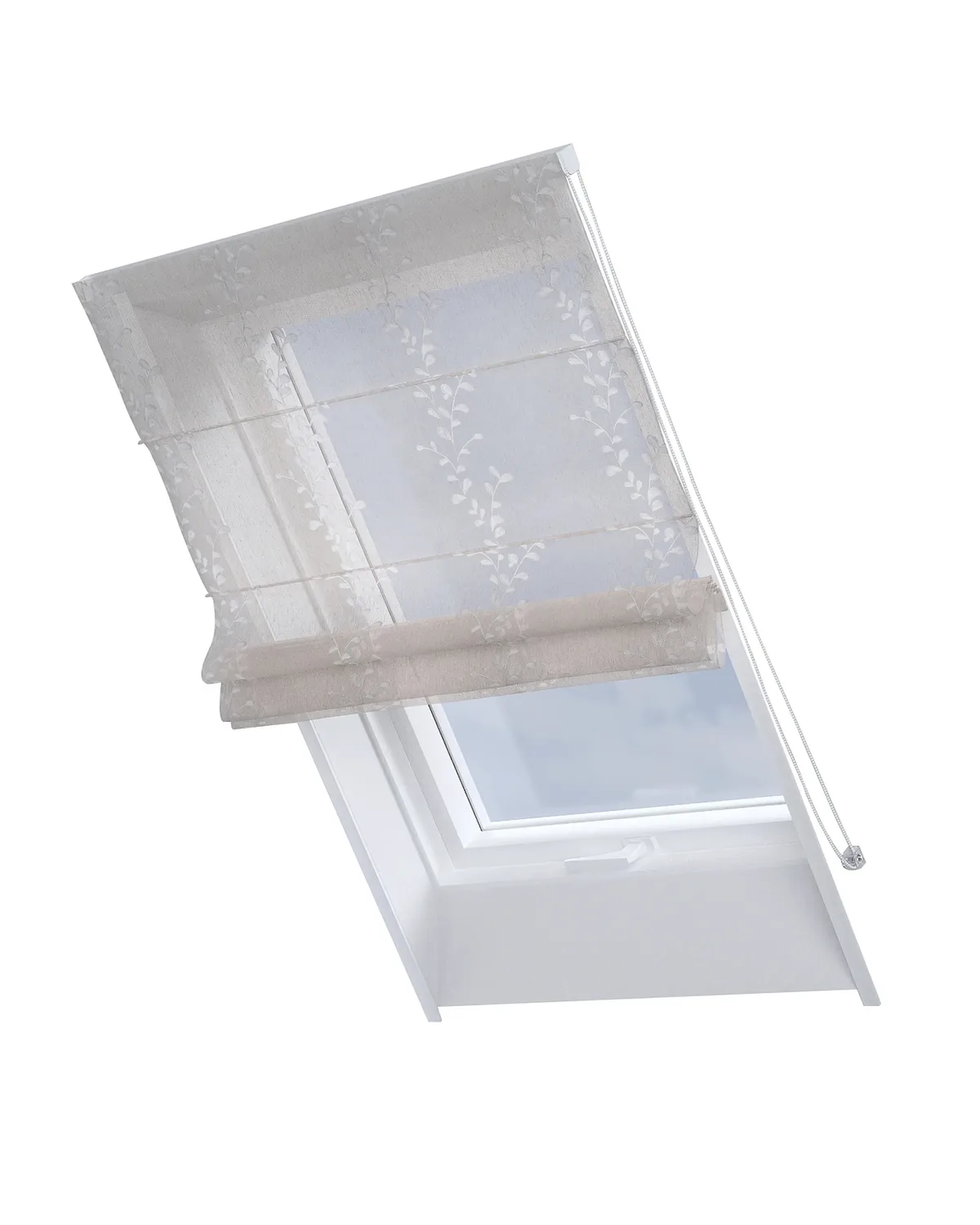 Dachfenster-Raffrollo Rimini Farbe creme Stoff halbtransparent, strukturiert van Dekoria – productfoto
