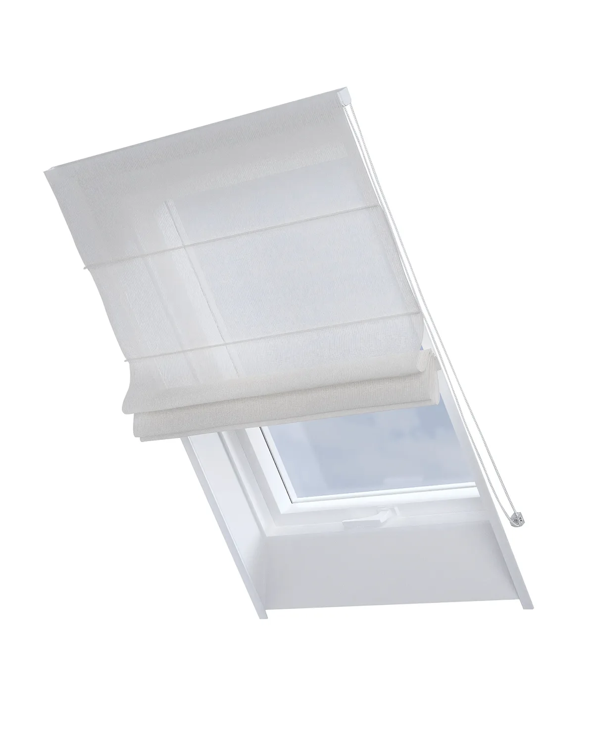 Dachfenster-Raffrollo Rimini Farbe creme Stoff halbtransparent, strukturiert, gemustert van Dekoria – productfoto