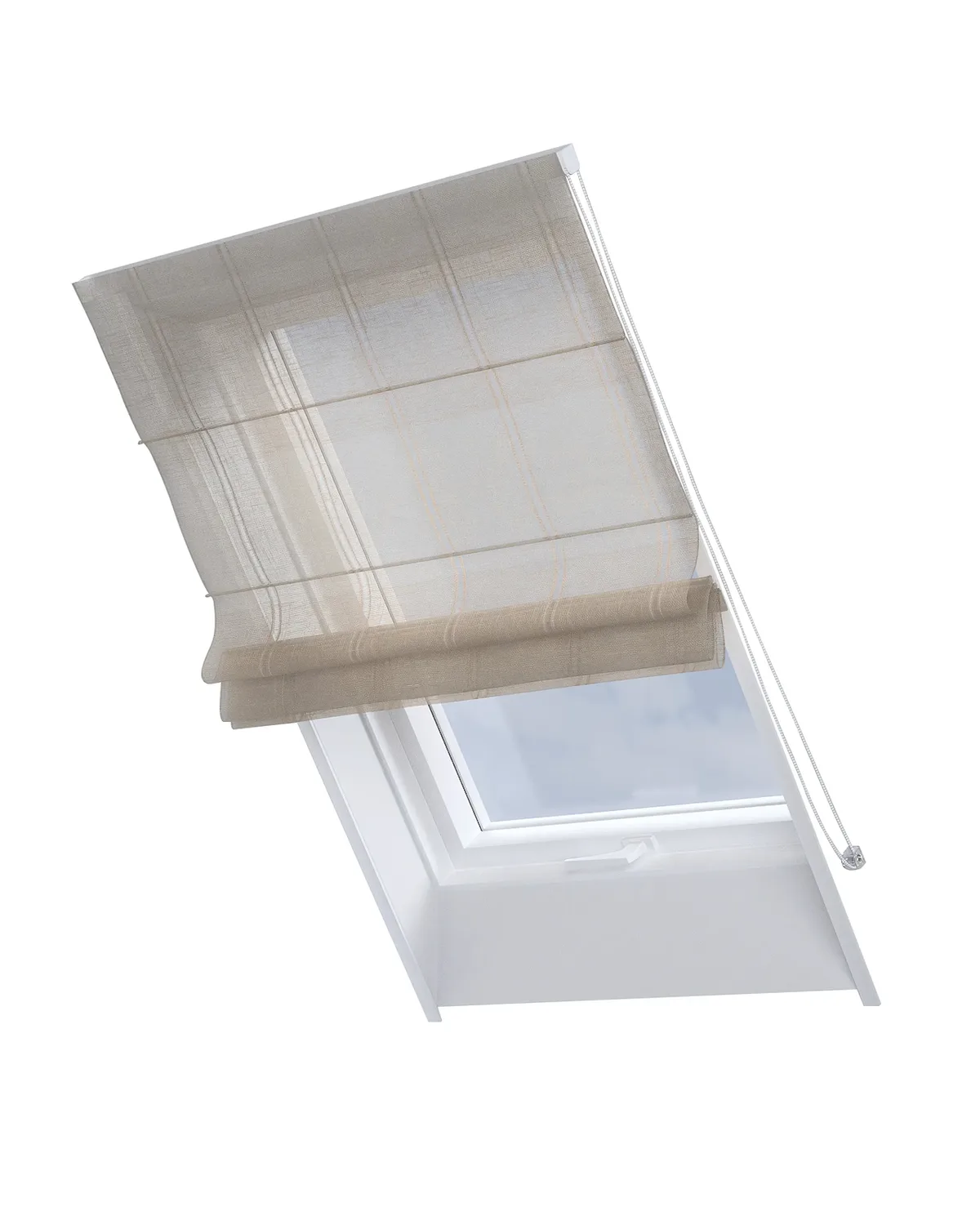 Dachfenster-Raffrollo Rimini Farbe creme Stoff halbtransparent, strukturiert, gemustert de Dekoria – photo du produit
