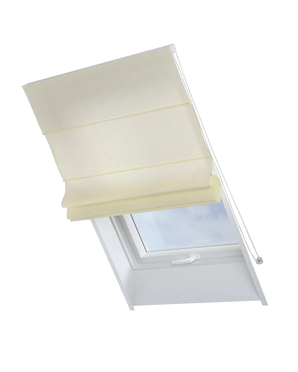 Dachfenster-Raffrollo Rimini Farbe creme Stoff halbtransparent, strukturiert de Dekoria – photo du produit
