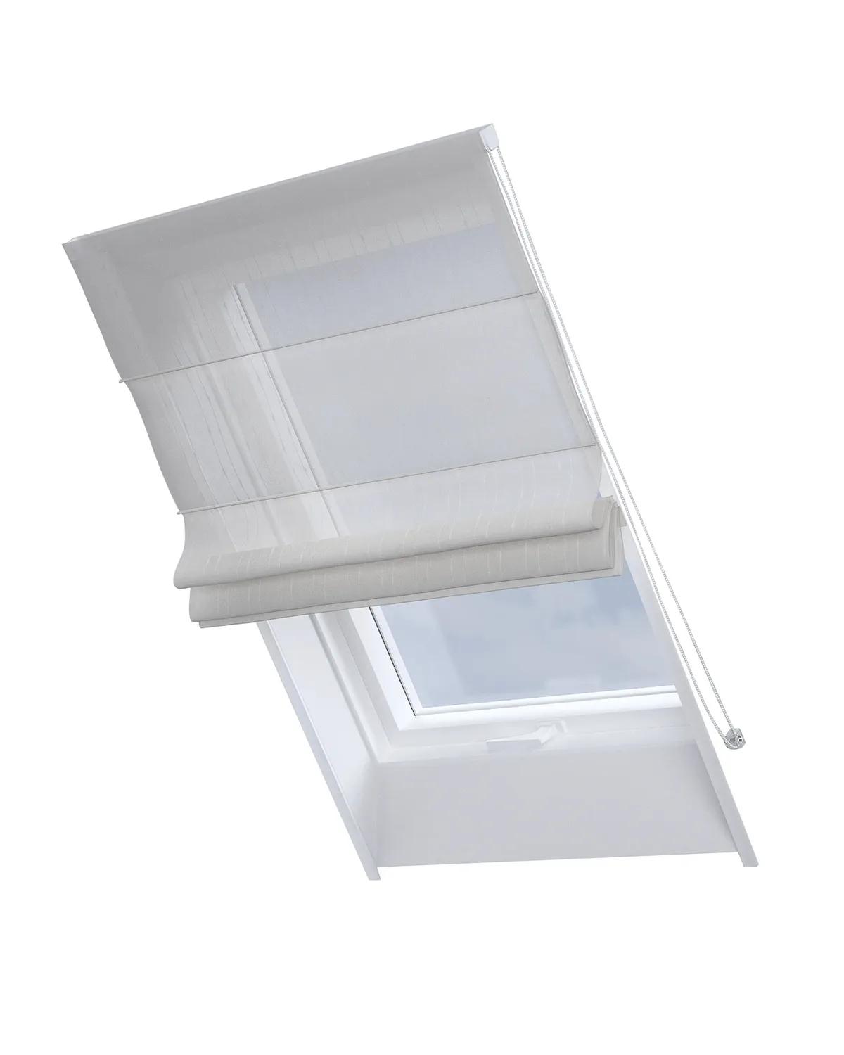 Dachfenster-Raffrollo Rimini Farbe creme Stoff halbtransparent, strukturiert, gemustert de Dekoria – photo du produit