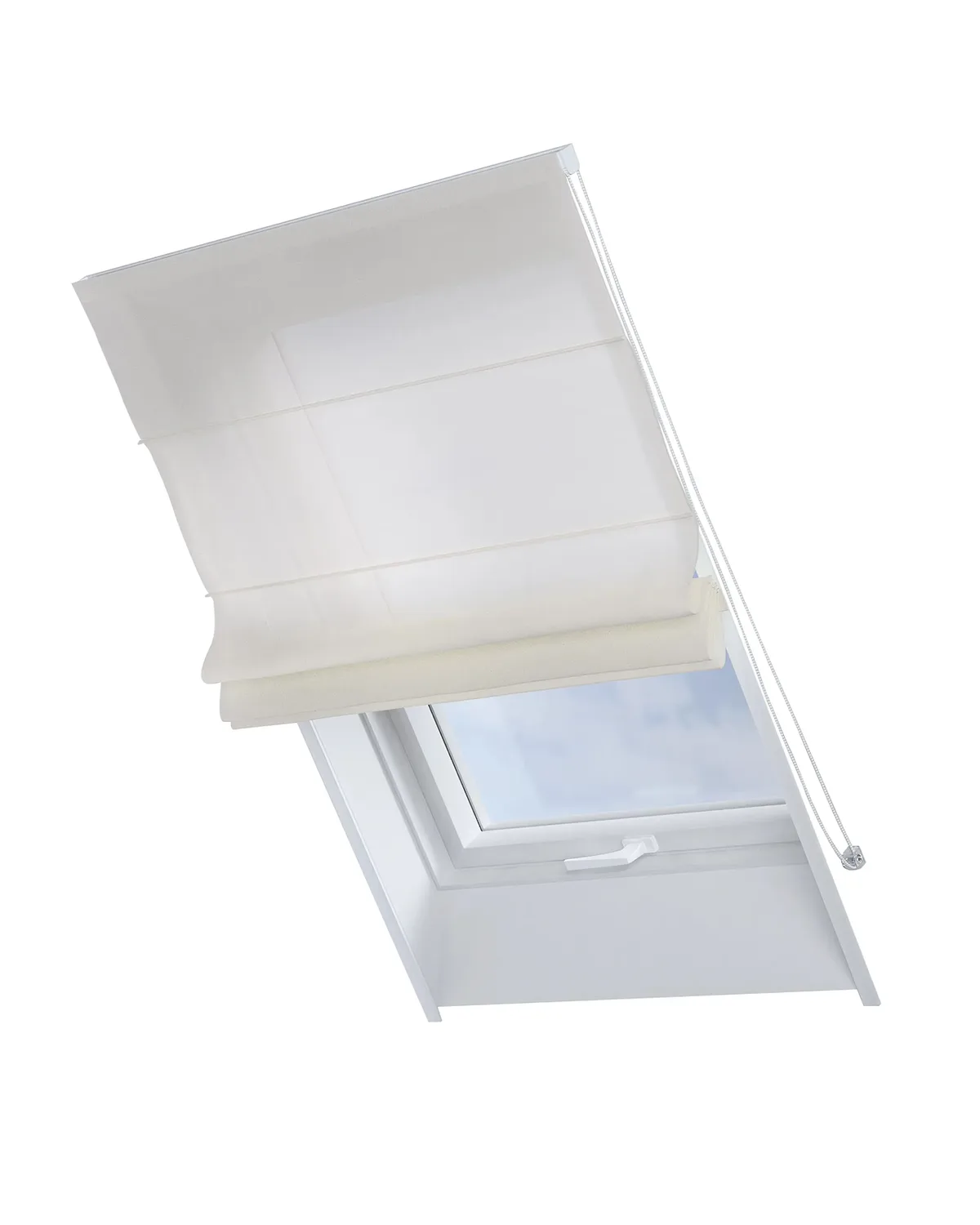 Dachfenster-Raffrollo Rimini Farbe creme Stoff halbtransparent, glänzend de Dekoria – photo du produit