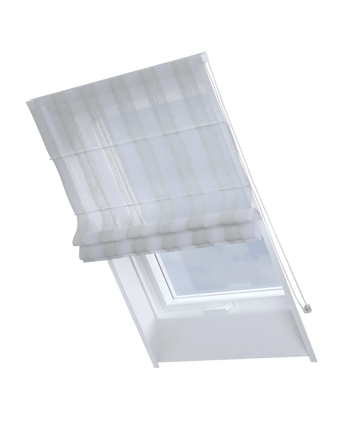 Dachfenster-Raffrollo Rimini Farbe creme Stoff halbtransparent, strukturiert, gemustert de Dekoria – photo du produit
