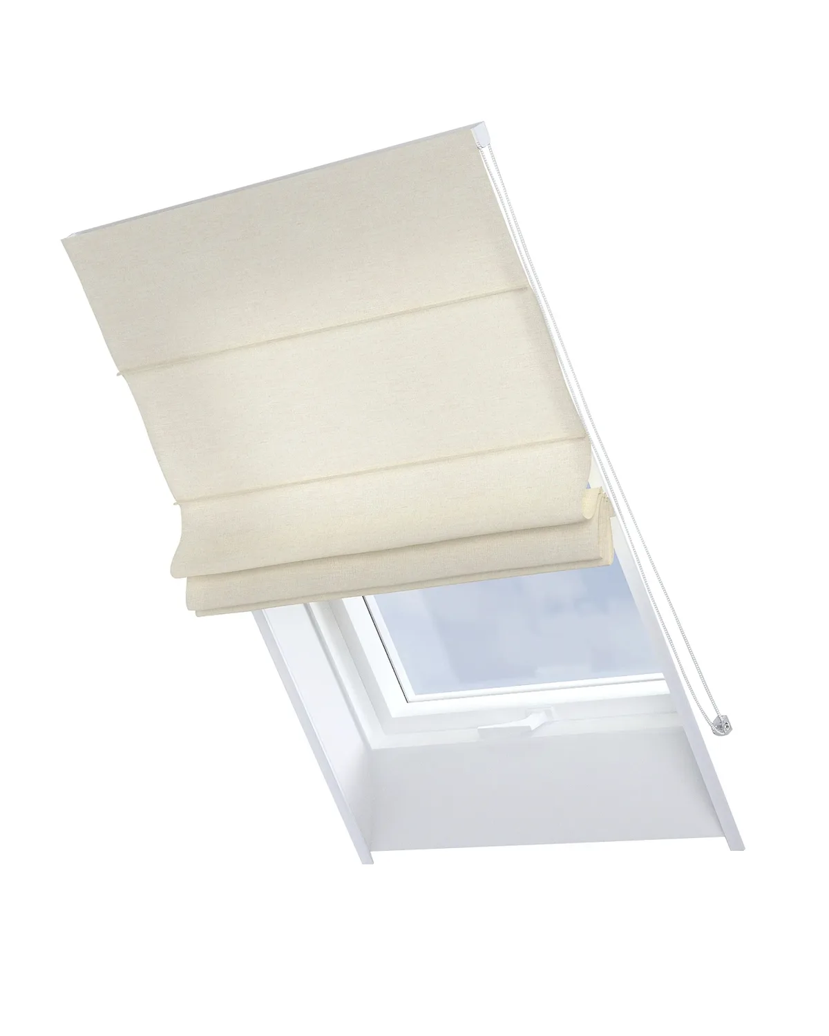 Dachfenster-Raffrollo Rimini Farbe creme Stoff strukturiert von Dekoria – Produktfoto