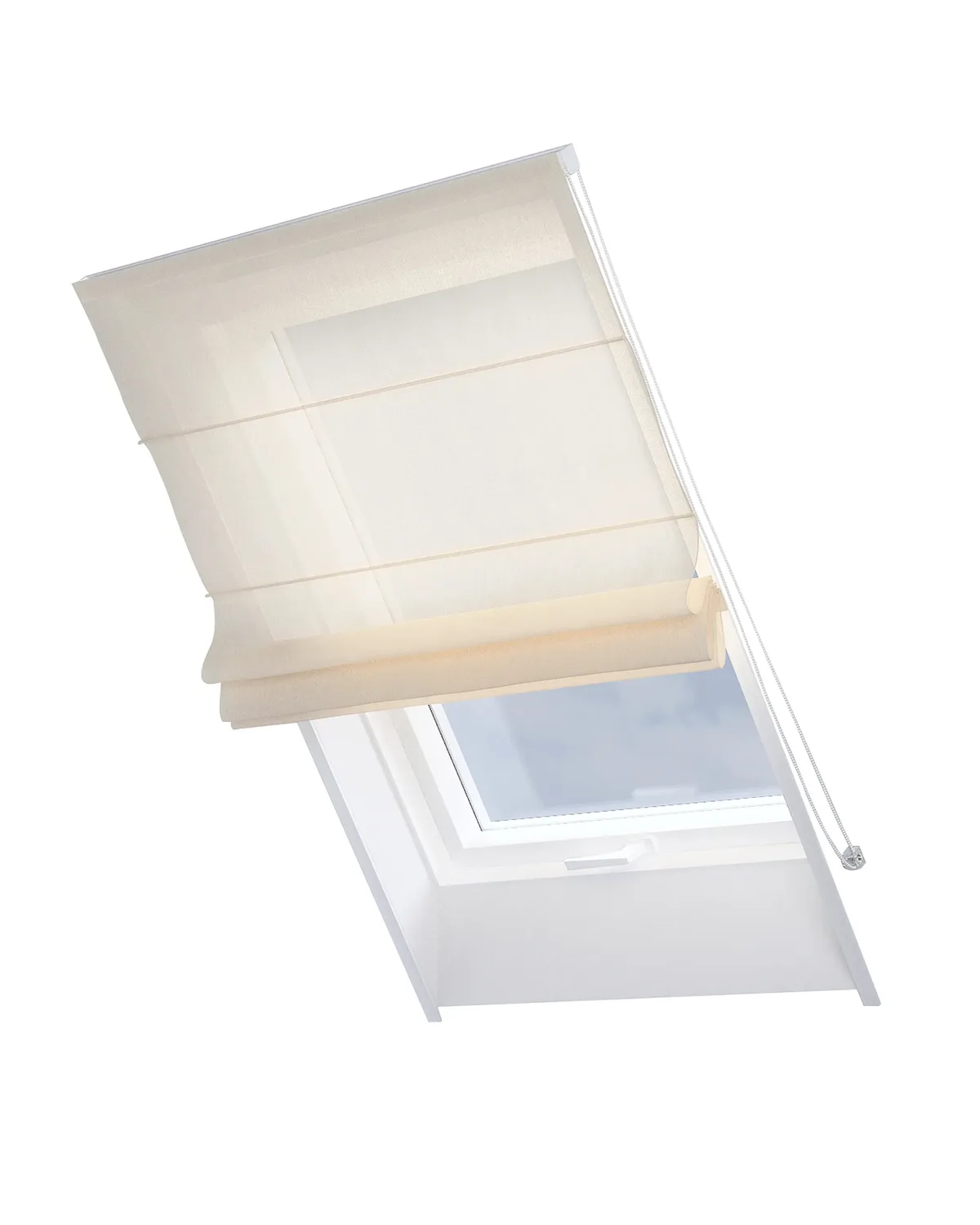 Dachfenster-Raffrollo Rimini Farbe creme Stoff strukturiert de Dekoria – photo du produit