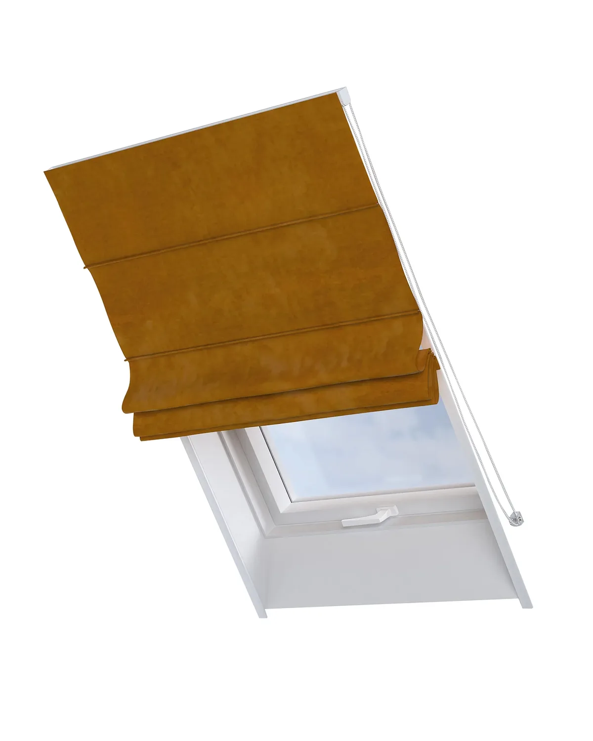 Dachfenster-Raffrollo Rimini Farbe gelb Stoff glänzend, samt de Dekoria – photo du produit