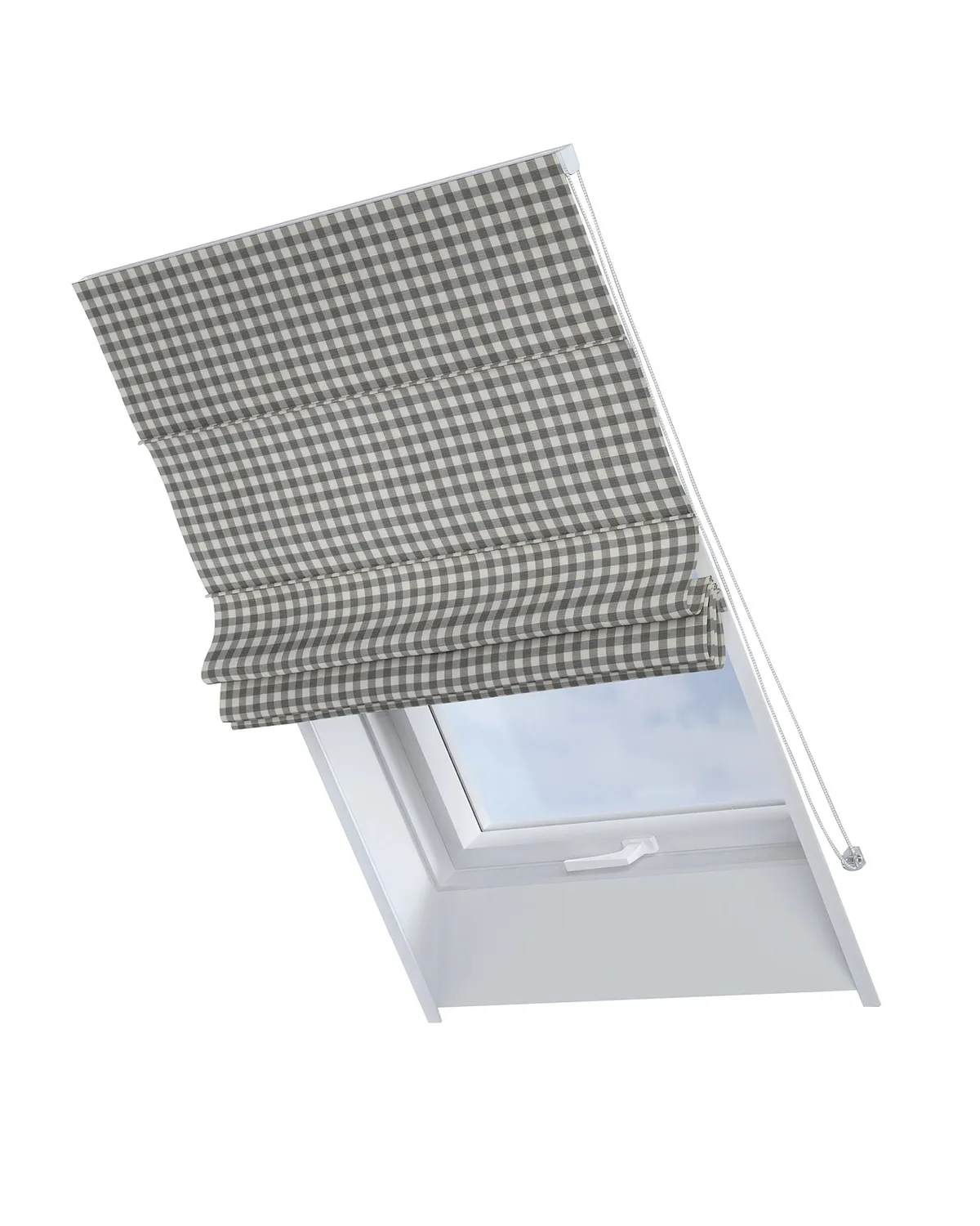 Dachfenster-Raffrollo Rimini Farbe grau Stoff gemustert de Dekoria – photo du produit