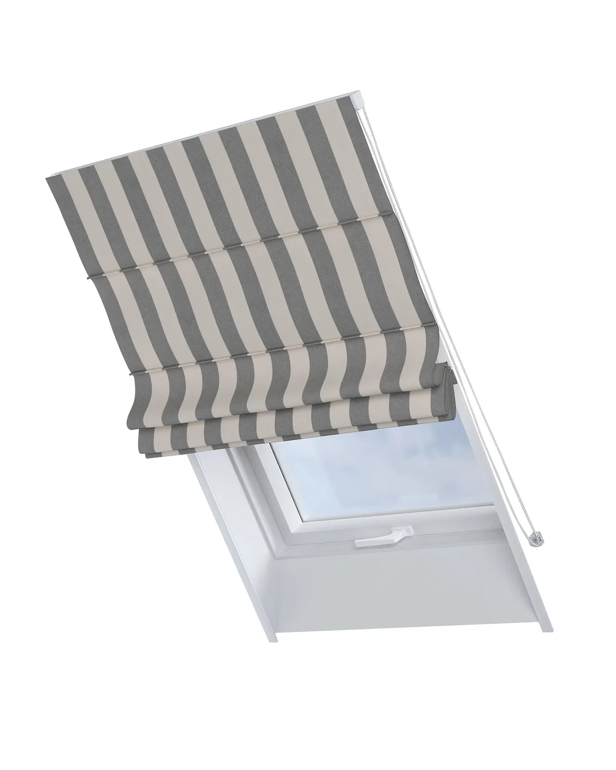 Dachfenster-Raffrollo Rimini Farbe grau Stoff gemustert de Dekoria – photo du produit