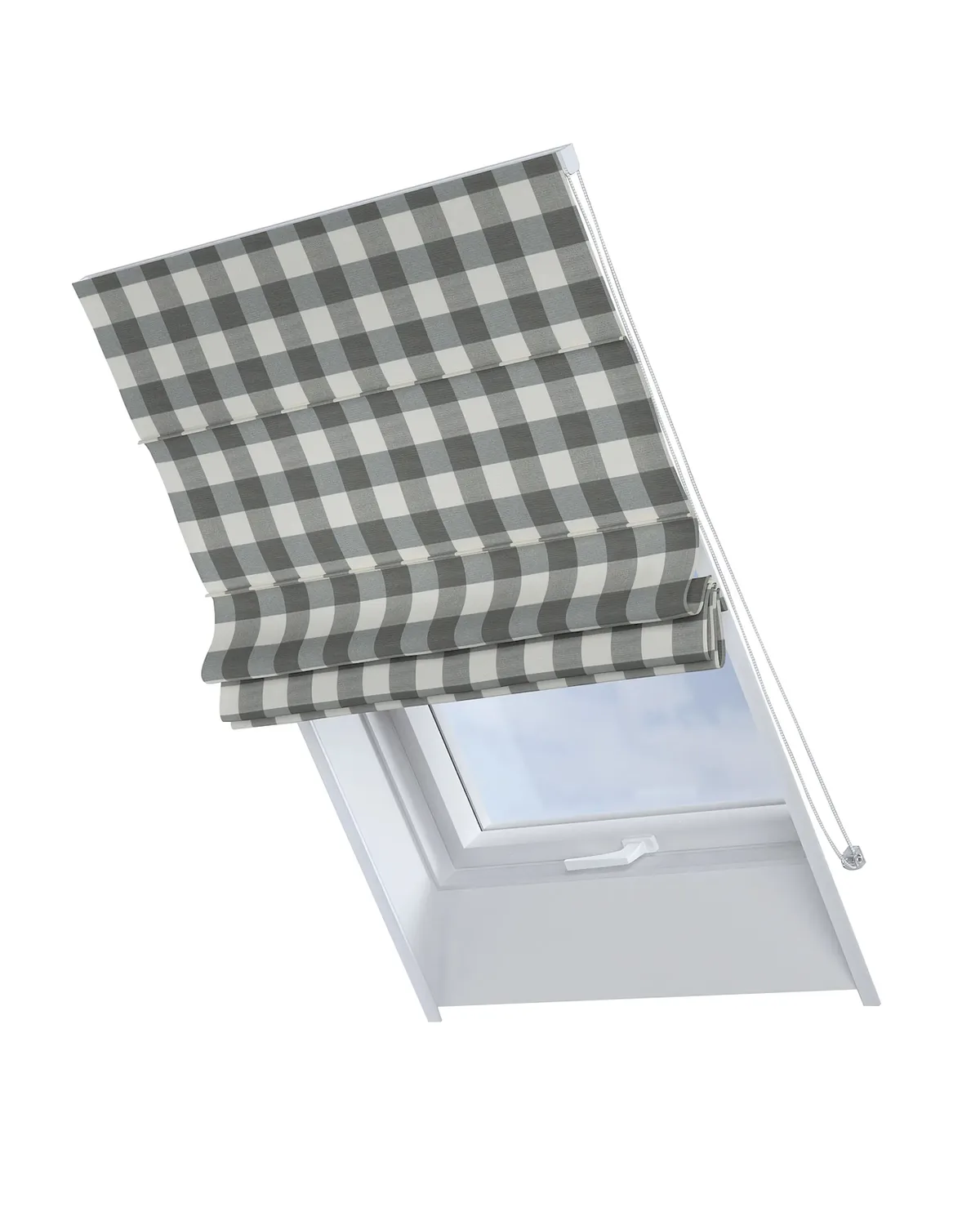 Dachfenster-Raffrollo Rimini Farbe grau Stoff gemustert de Dekoria – photo du produit