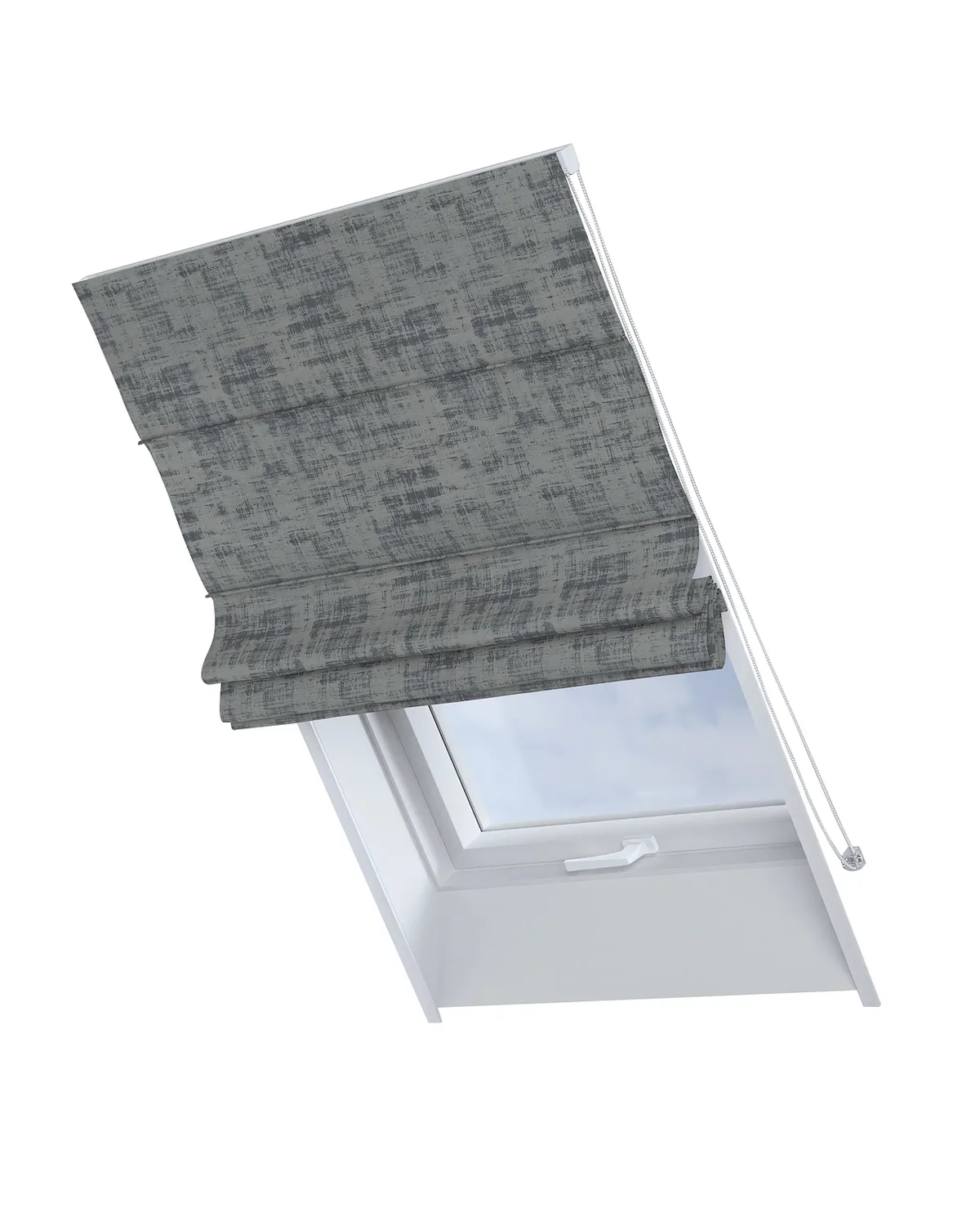 Dachfenster-Raffrollo Rimini Farbe grau Stoff glänzend, samt de Dekoria – photo du produit