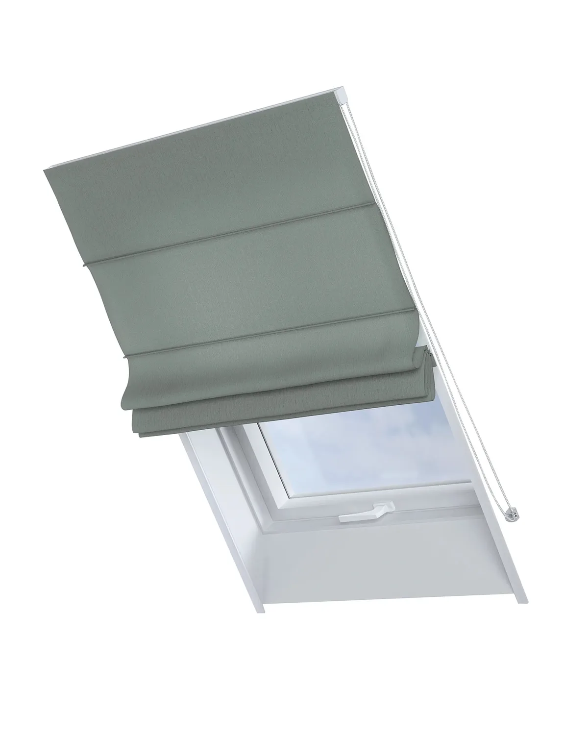 Dachfenster-Raffrollo Rimini Farbe grau Stoff halbtransparent, strukturiert, aus leinen de Dekoria – photo du produit