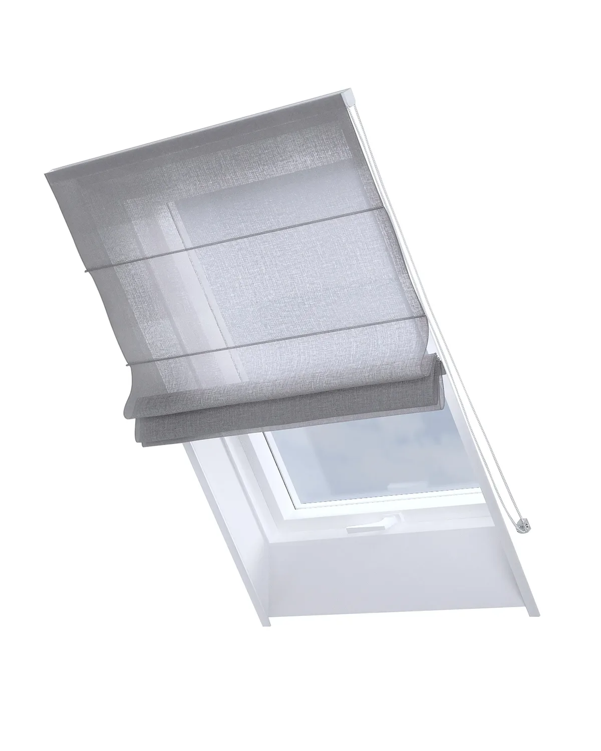 Dachfenster-Raffrollo Rimini Farbe grau Stoff halbtransparent, strukturiert de Dekoria – photo du produit