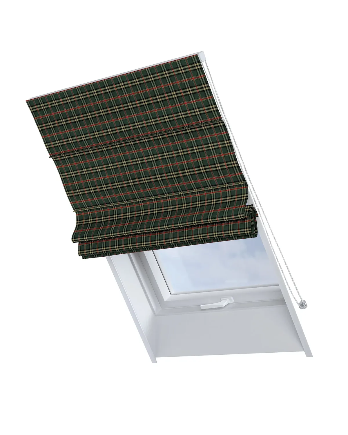 Dachfenster-Raffrollo Rimini Farbe grün Stoff gemustert de Dekoria – photo du produit