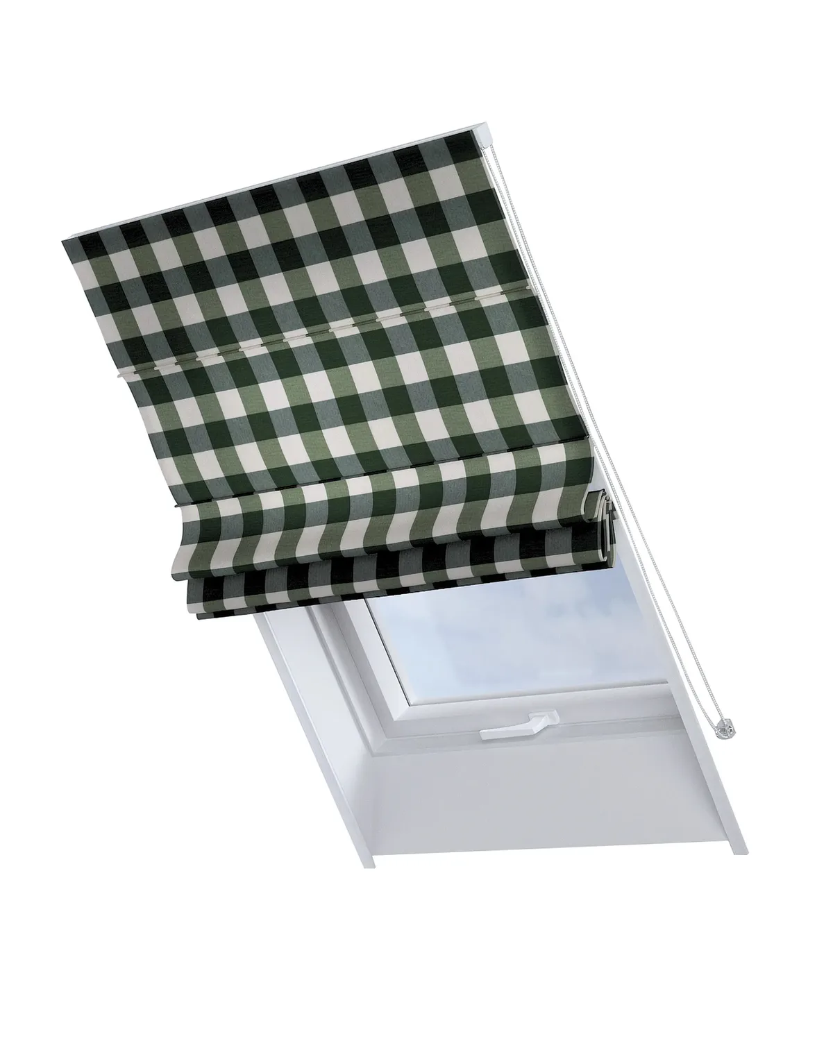 Dachfenster-Raffrollo Rimini Farbe grün Stoff gemustert de Dekoria – photo du produit