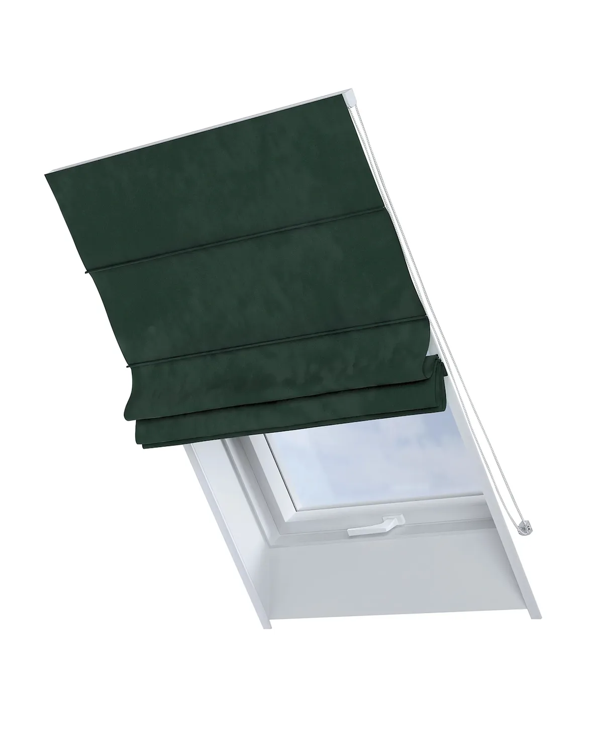 Dachfenster-Raffrollo Rimini Farbe grün Stoff glänzend, samt de Dekoria – photo du produit