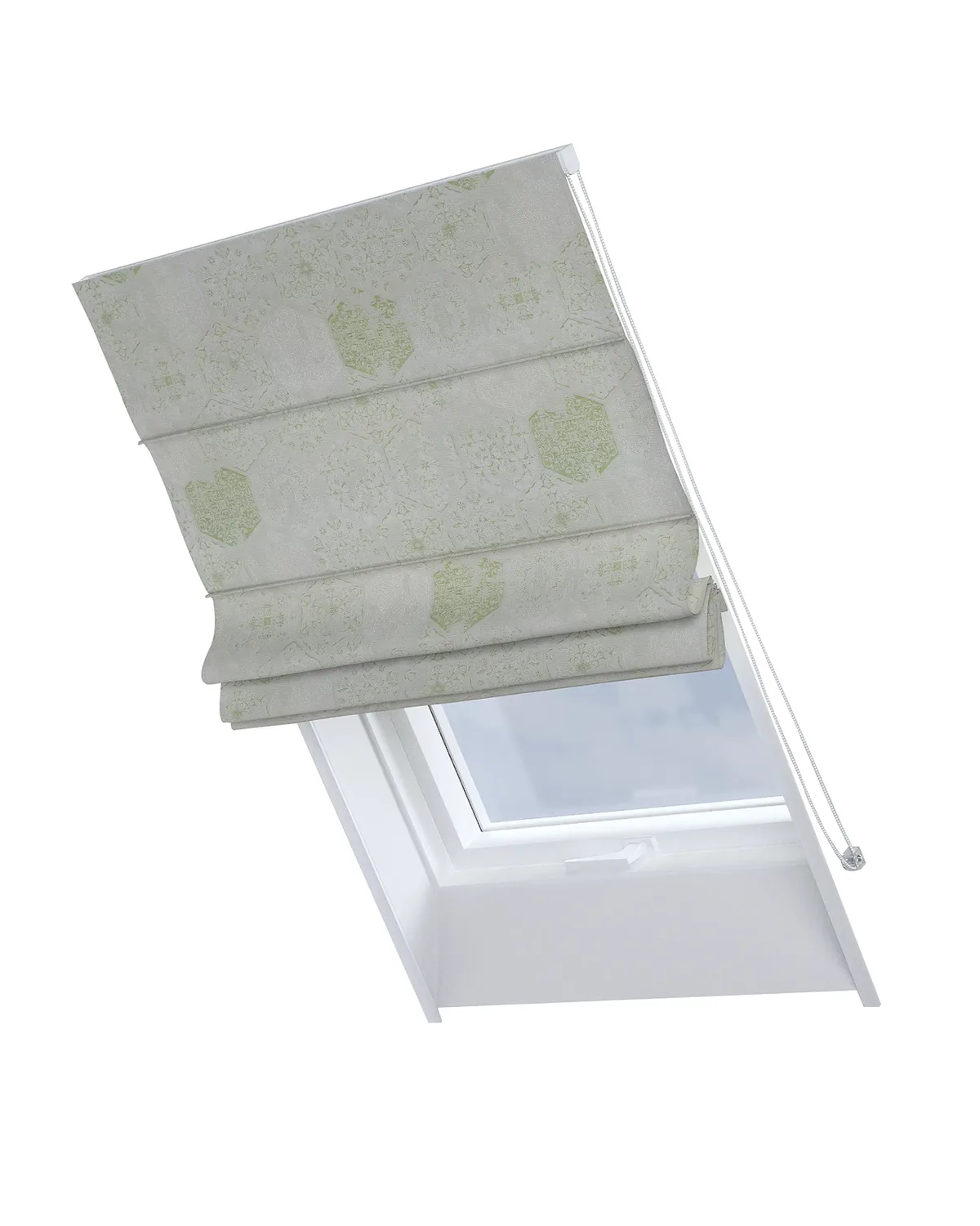 Dachfenster-Raffrollo Rimini Farbe grün Stoff glänzend, strukturiert, gemustert by Dekoria – product photo