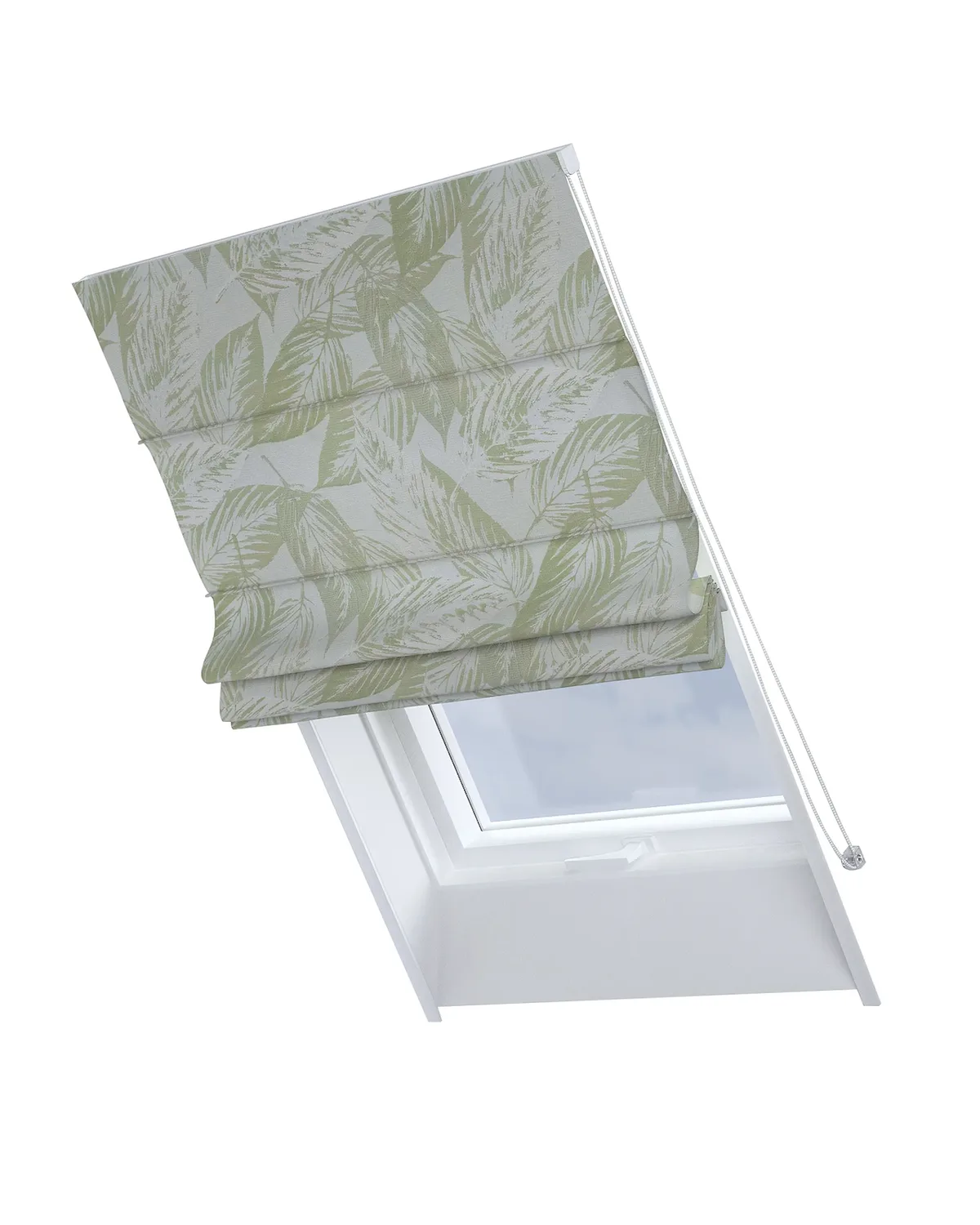 Dachfenster-Raffrollo Rimini Farbe grün Stoff glänzend, strukturiert, gemustert van Dekoria – productfoto