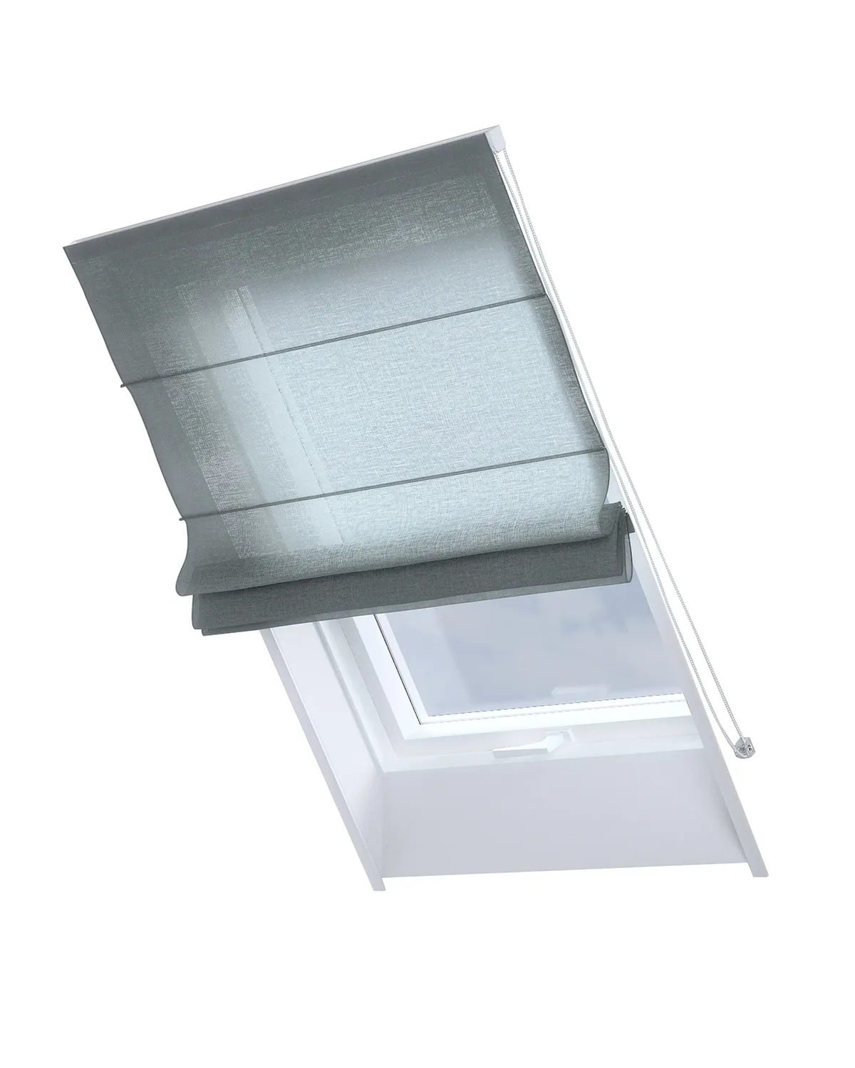 Dachfenster-Raffrollo Rimini Farbe grün Stoff halbtransparent, strukturiert van Dekoria – productfoto