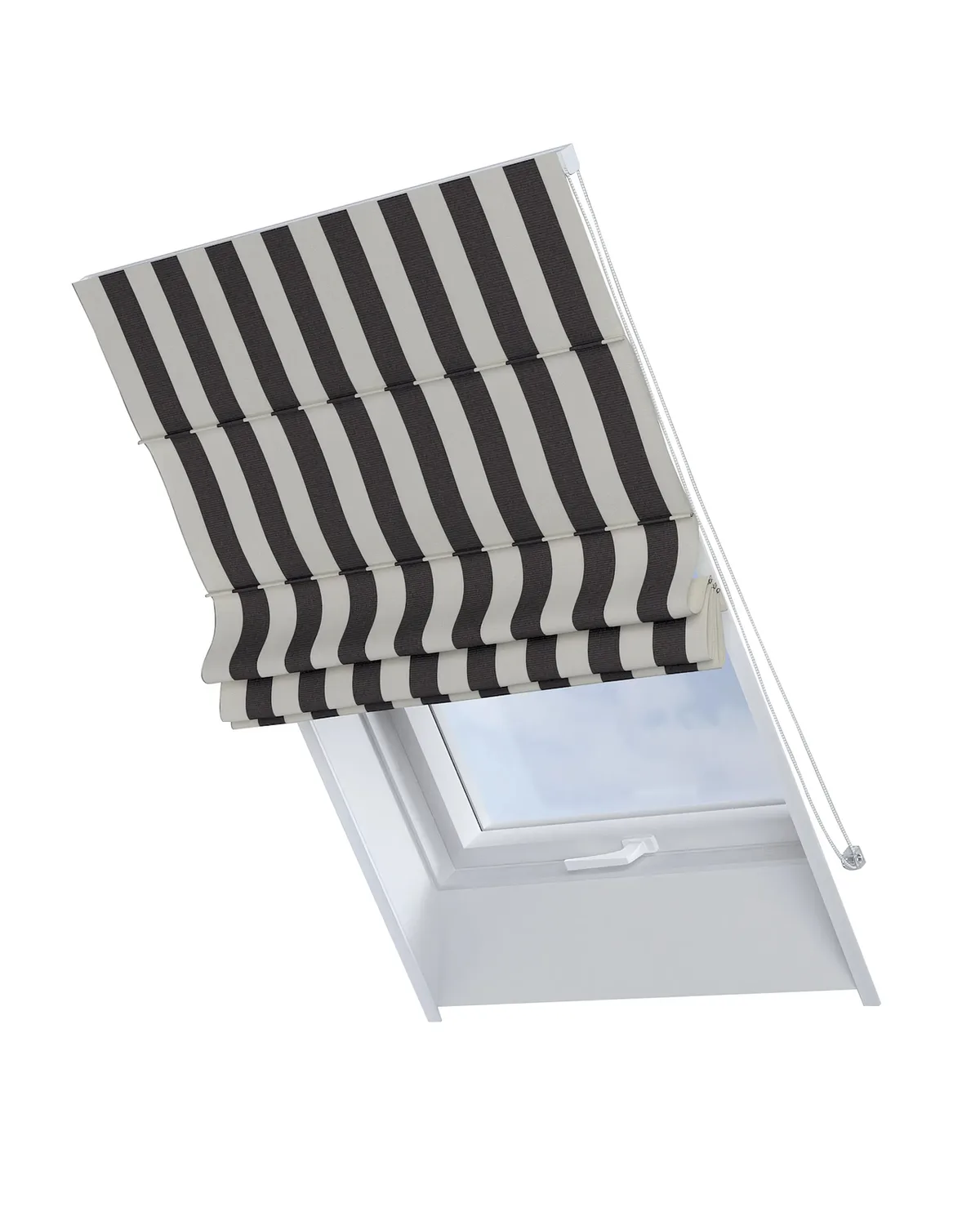 Dachfenster-Raffrollo Rimini Farbe schwarz Stoff gemustert de Dekoria – photo du produit