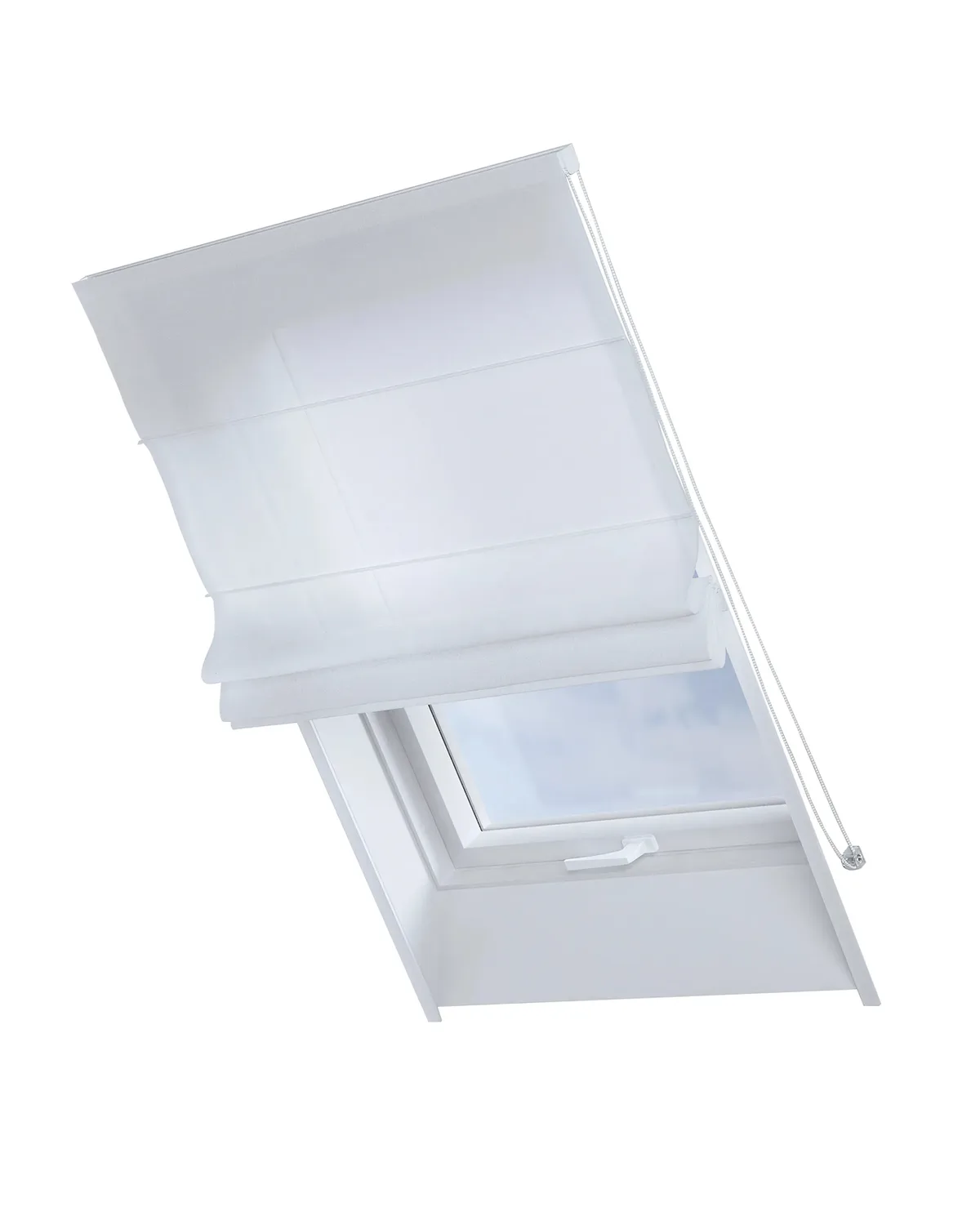 Dachfenster-Raffrollo Rimini Farbe weiß Stoff halbtransparent, glänzend de Dekoria – photo du produit