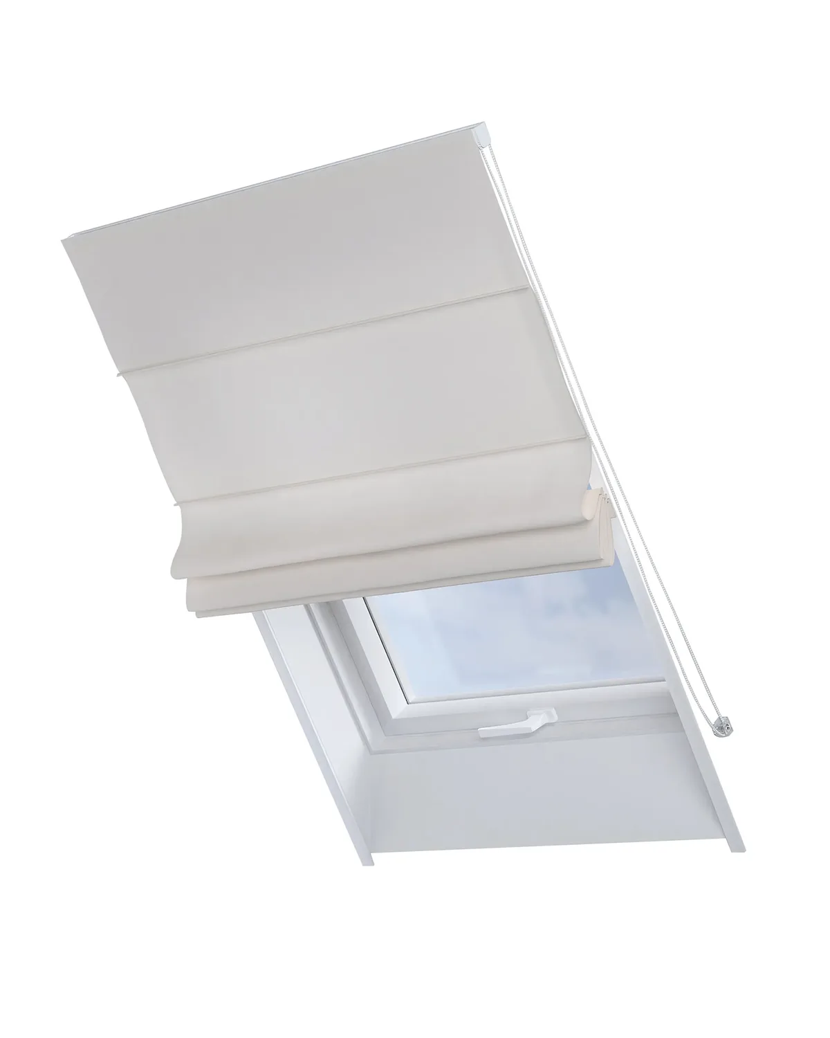 Dachfenster-Raffrollo Rimini Farbe weiß Stoff halbtransparent, strukturiert, aus leinen de Dekoria – photo du produit