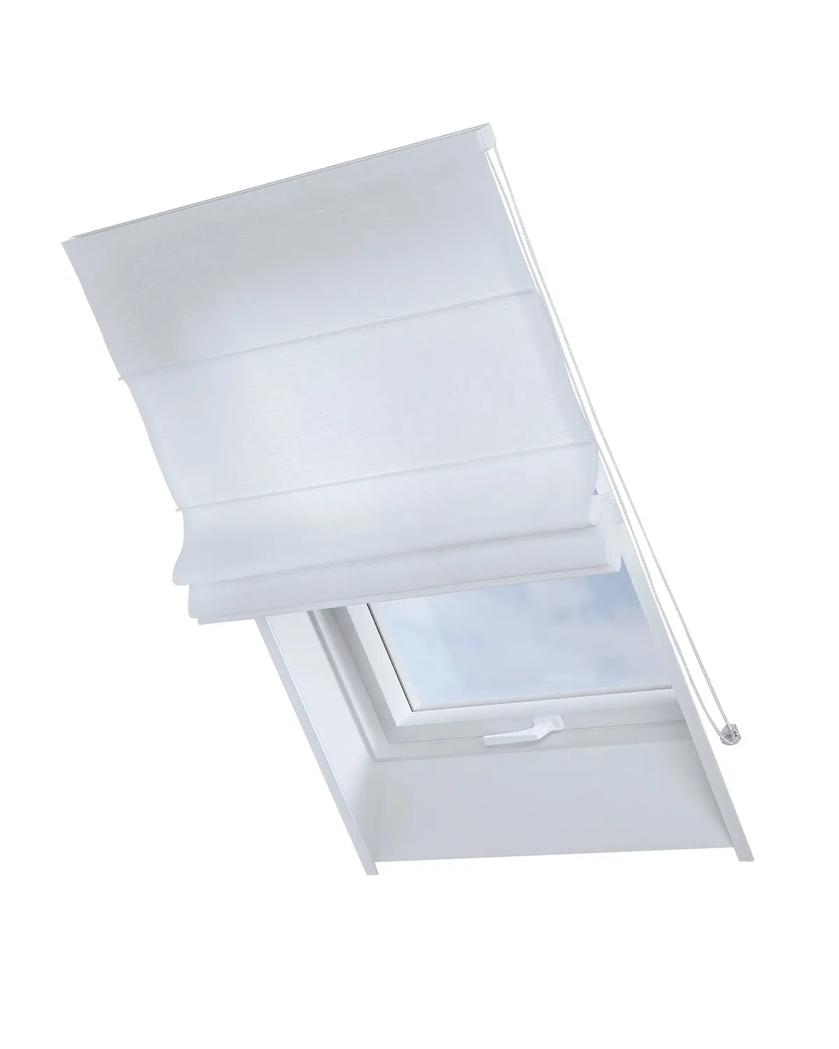 Dachfenster-Raffrollo Rimini Farbe weiß Stoff halbtransparent, strukturiert de Dekoria – photo du produit