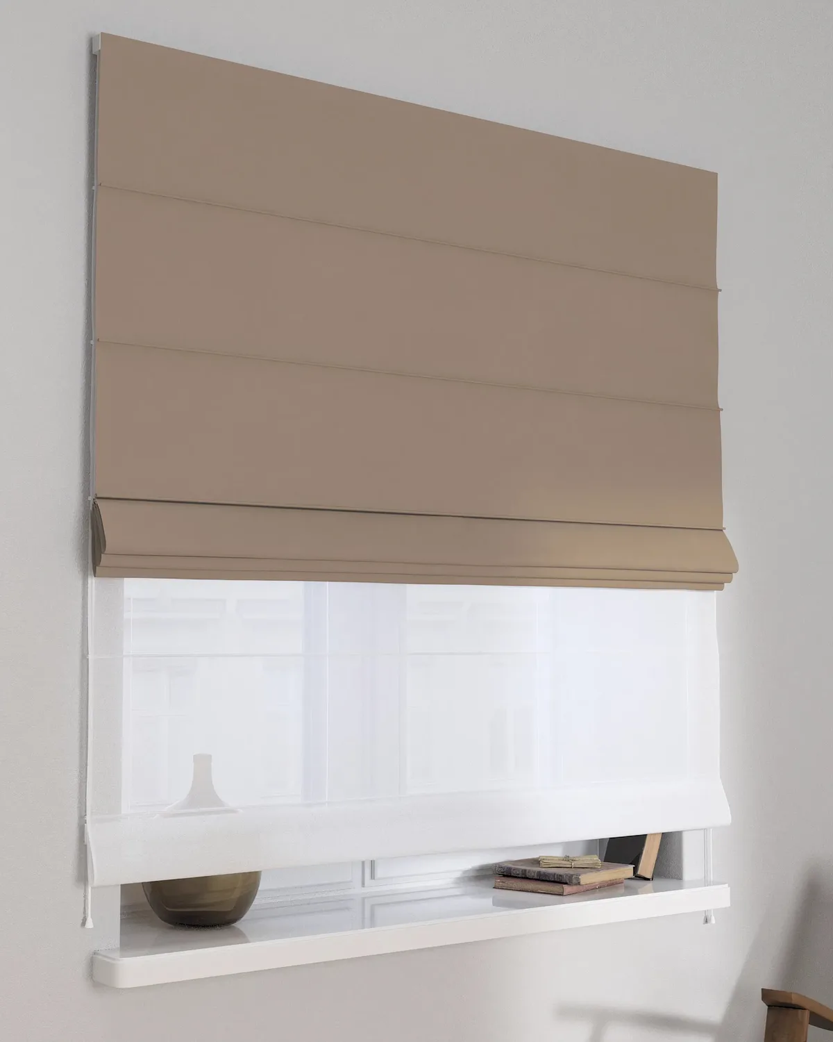 Doppelraffrollo Duo Farbe beige von Dekoria – Produktfoto