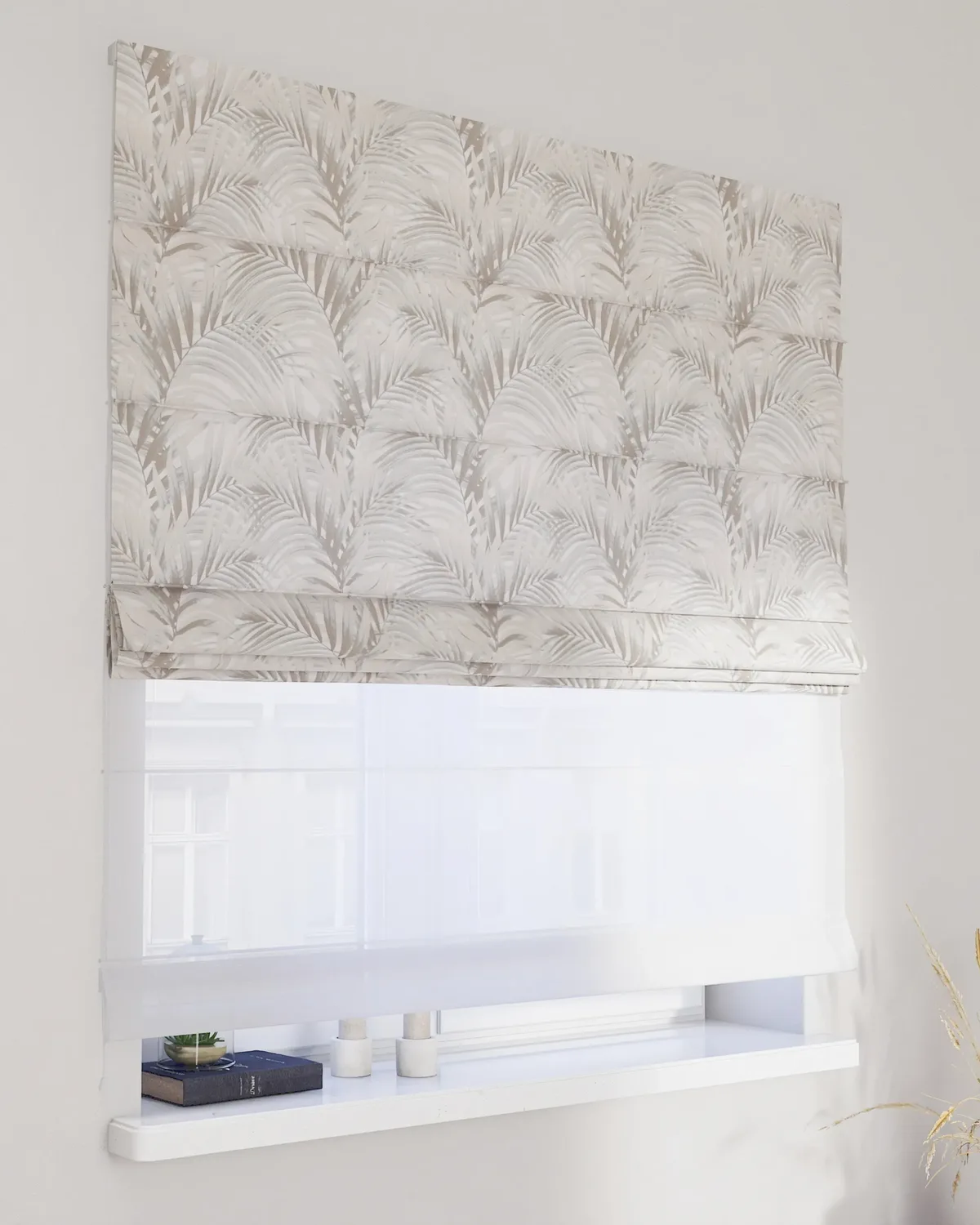 Doppelraffrollo Duo Farbe beige Stoff gemustert de Dekoria – photo du produit